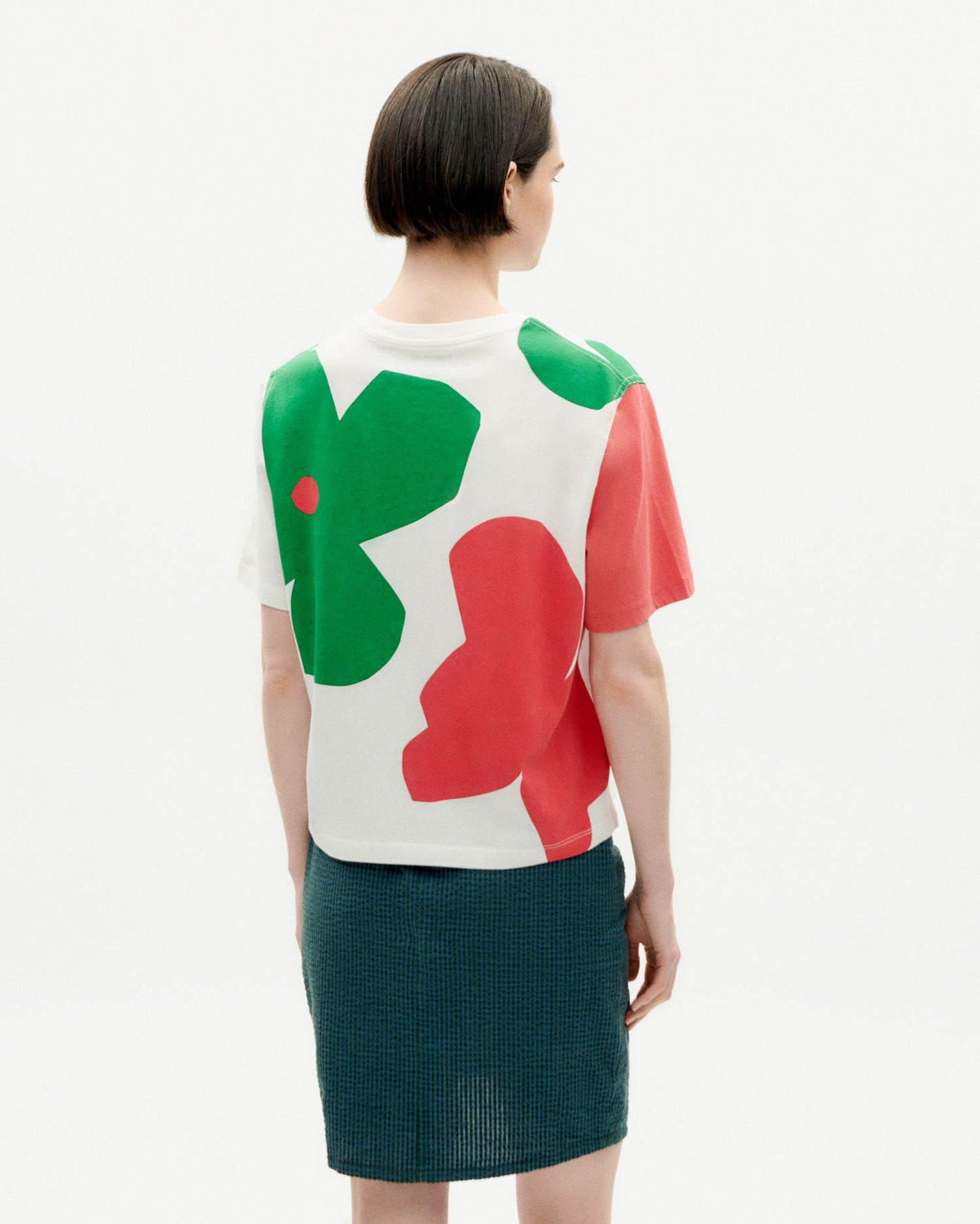 T-shirt en coton bio | blanc à motifs "butterfly super big lucia t-shirt snow white"