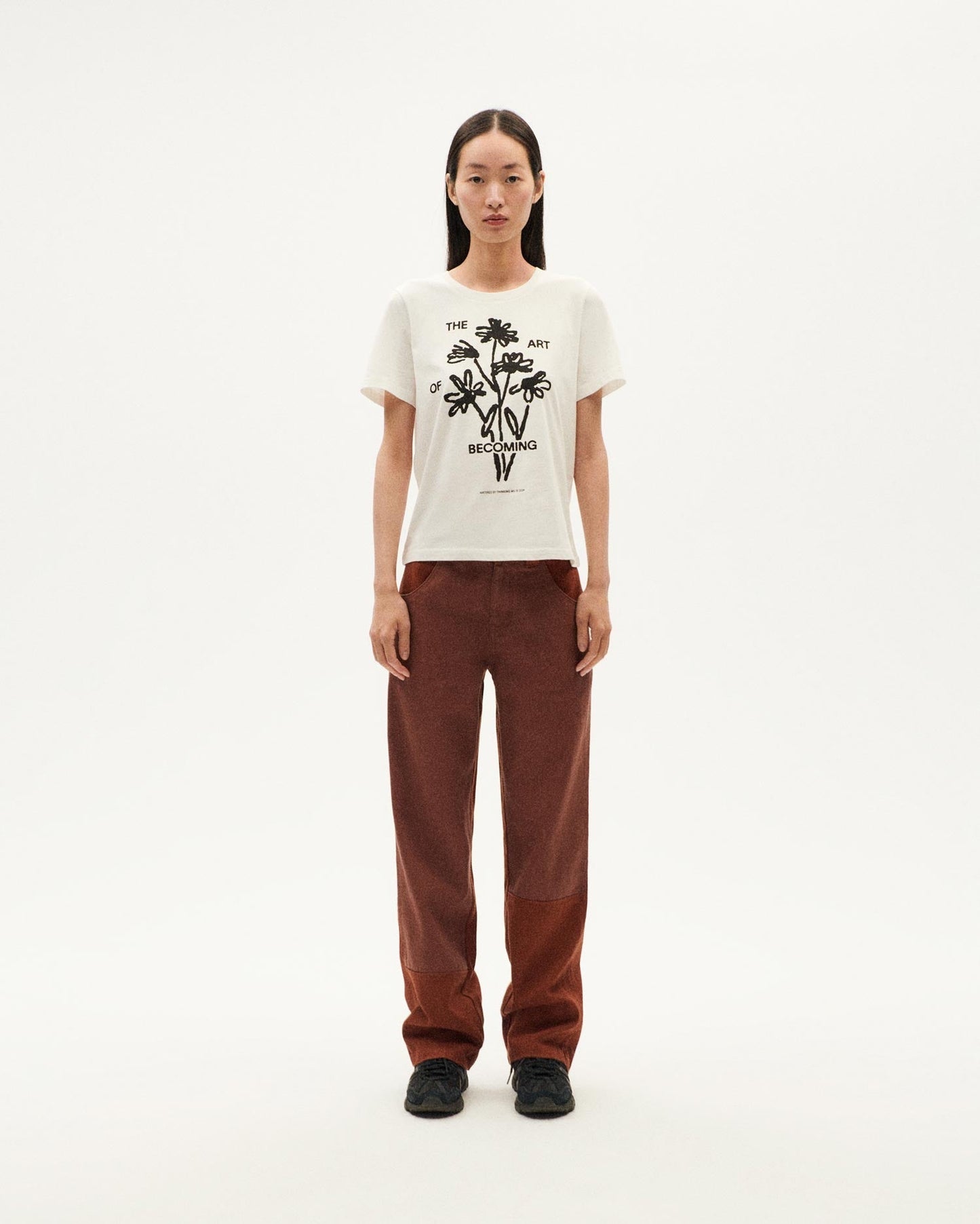 T-shirt imprimé en coton bio | blanc "becoming ida t-shirt white"
