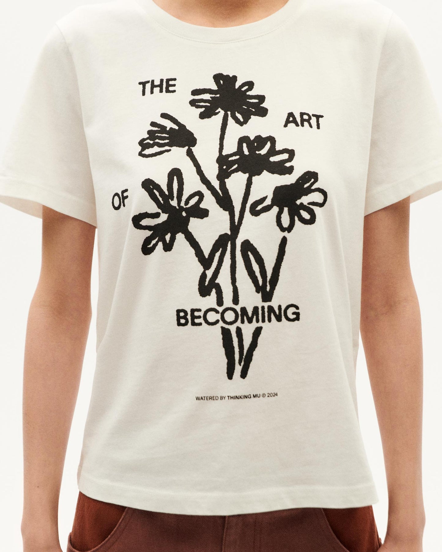 T-shirt imprimé en coton bio | blanc "becoming ida t-shirt white"