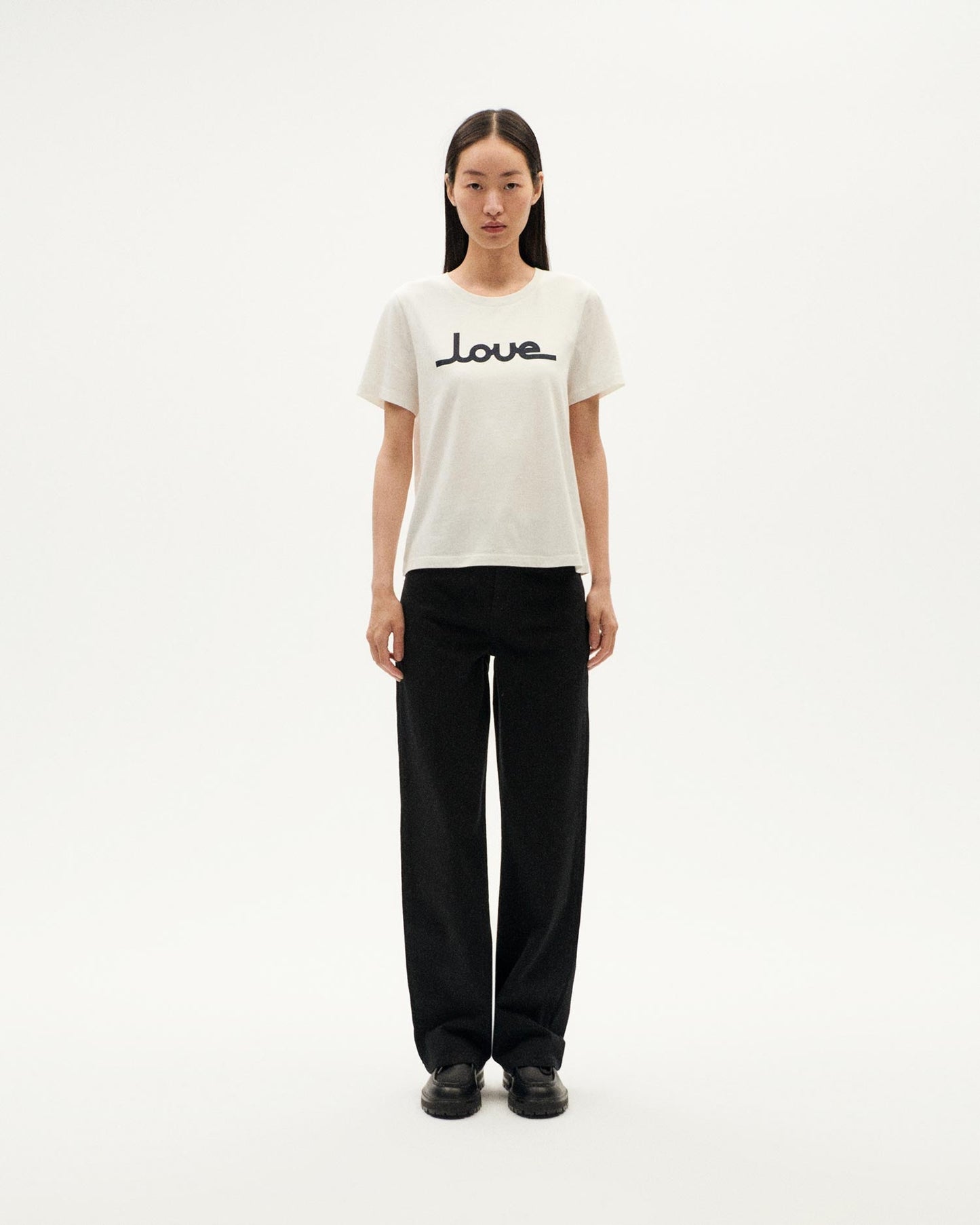 T-shirt imprimé en coton bio | blanc "love ida t-shirt white"