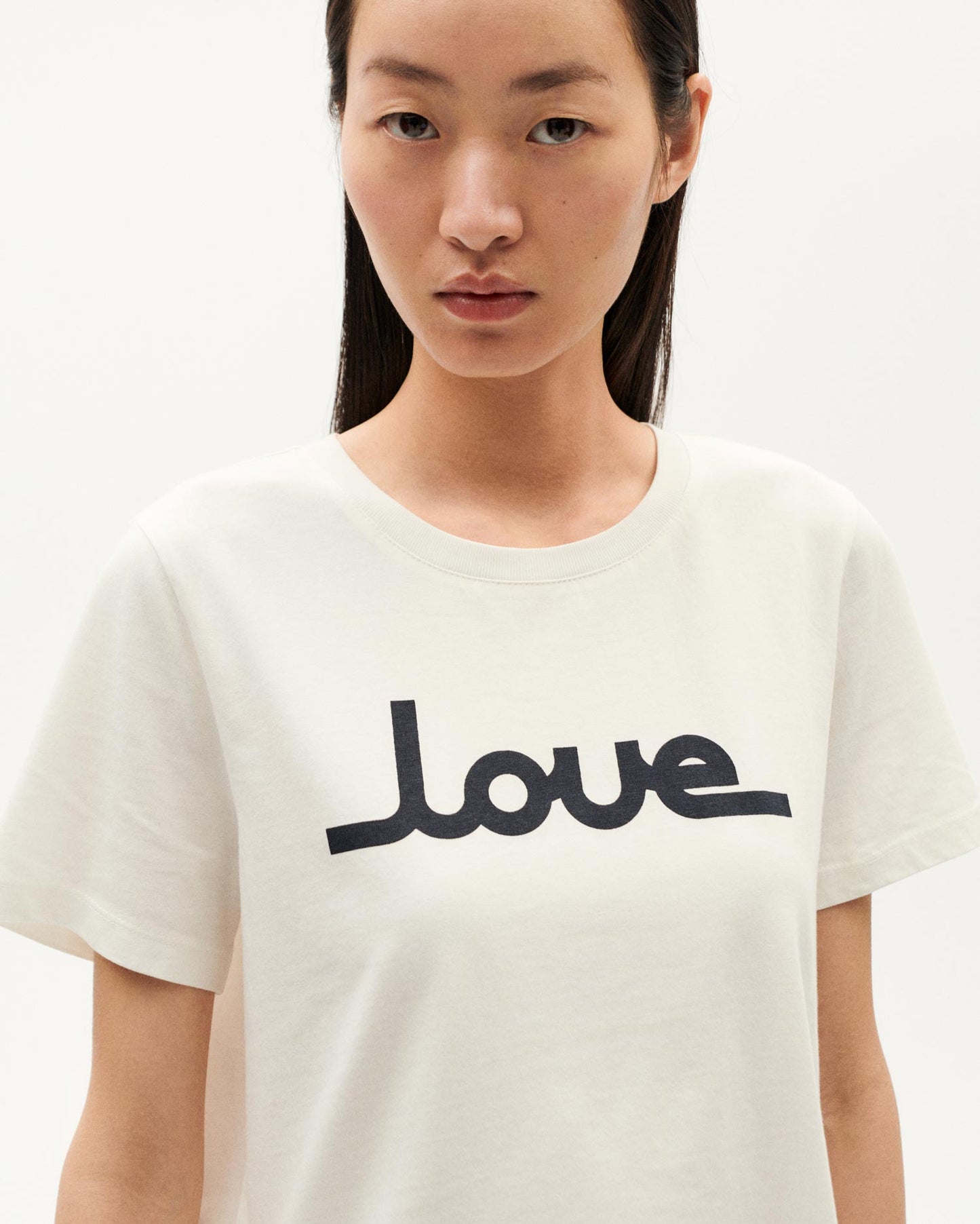 T-shirt imprimé en coton bio | blanc "love ida t-shirt white"