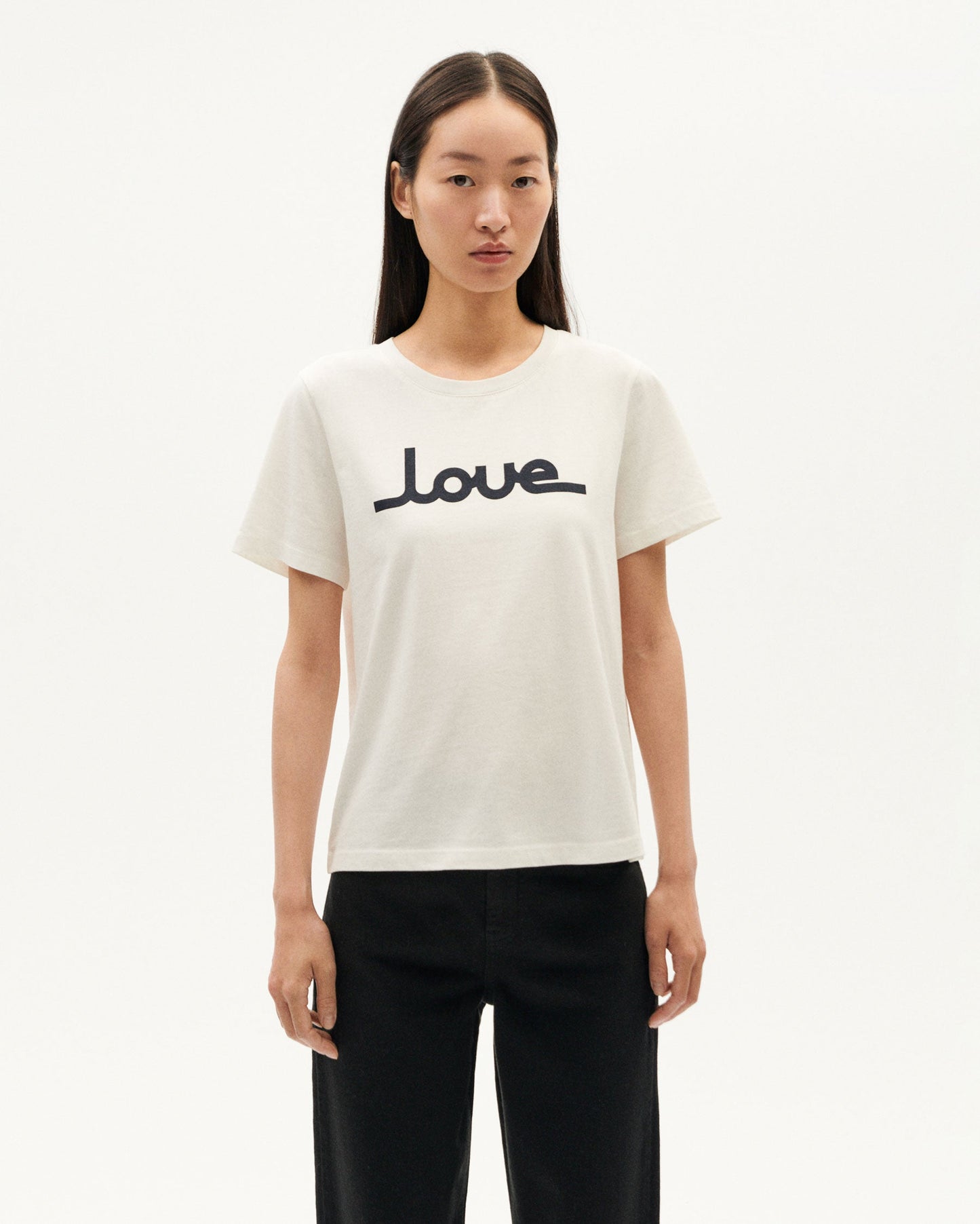 T-shirt imprimé en coton bio | blanc "love ida t-shirt white"