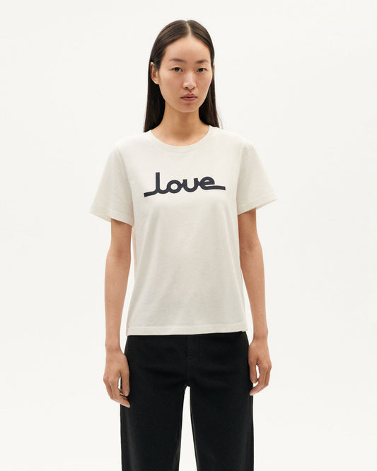 T-shirt imprimé en coton bio | blanc "love ida t-shirt white"