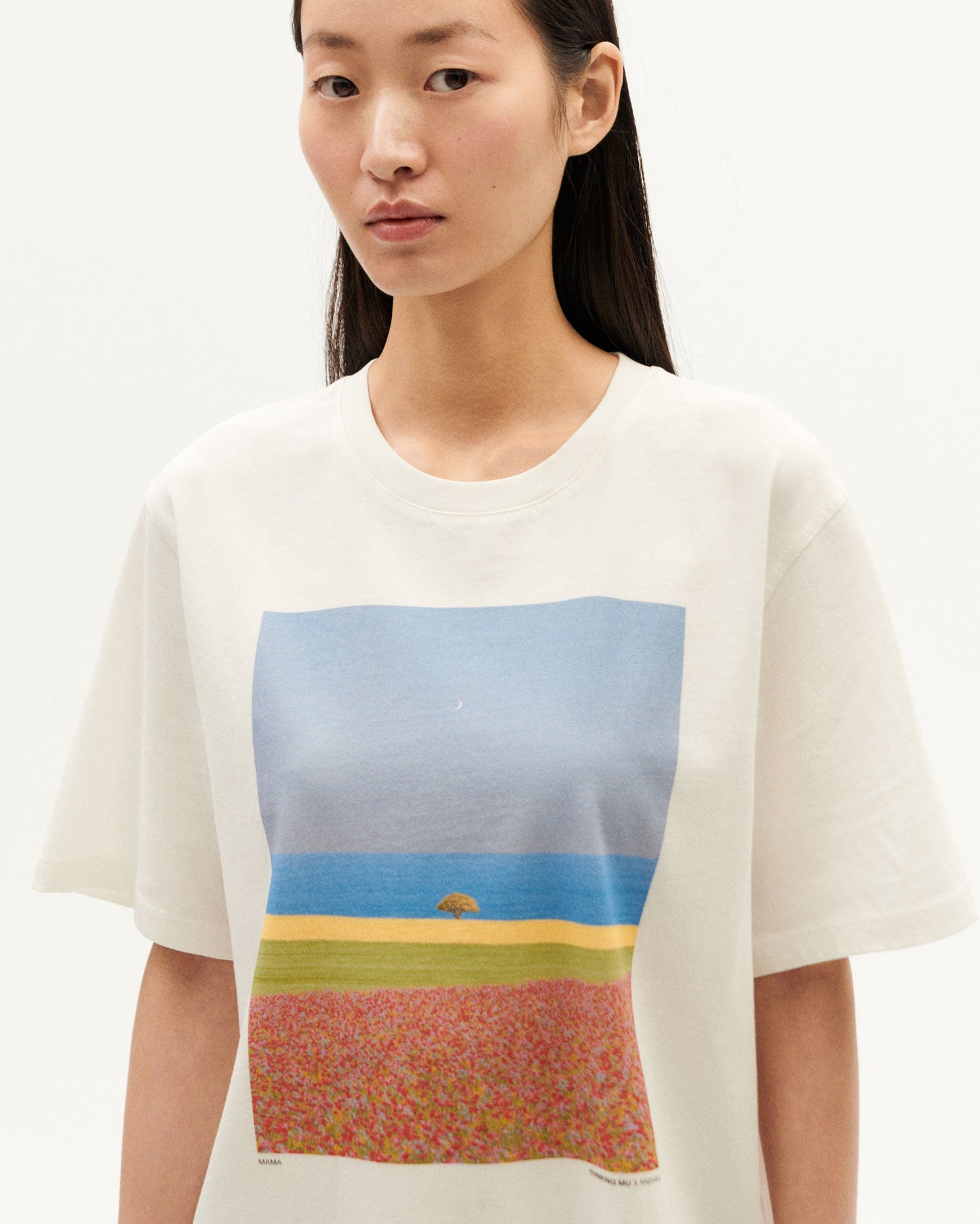 T-shirt imprimé en coton bio | blanc "mama lucia t-shirt white"