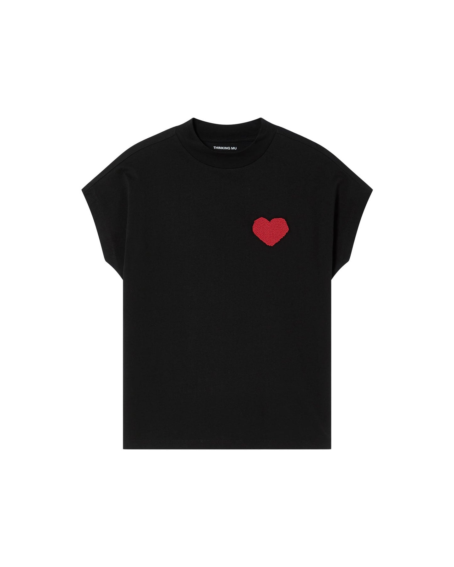 T-shirt en coton bio | noir "heart volta t-shirt - black"