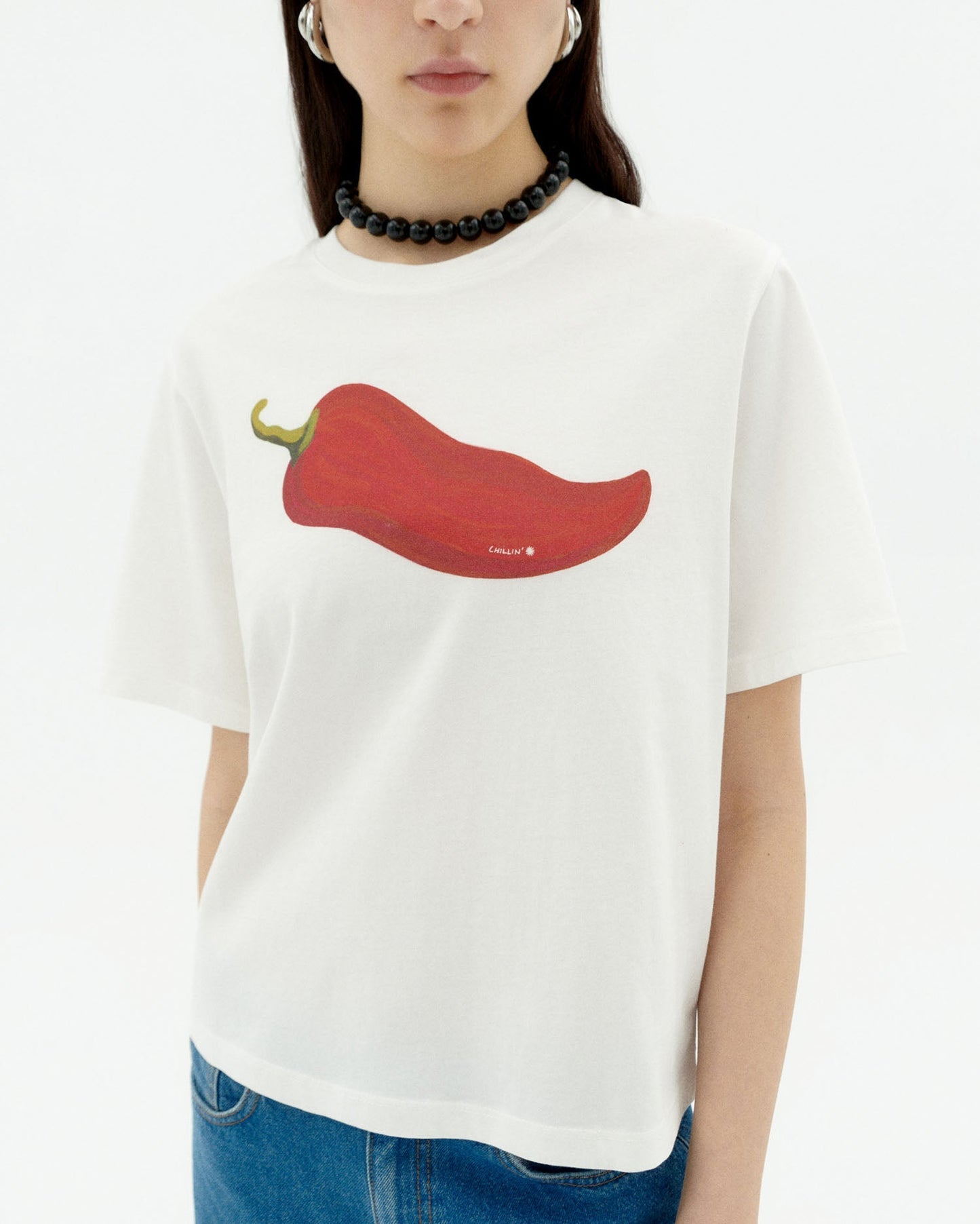 T-shirt en coton biologique | blanc "chilli lucia tee - white"