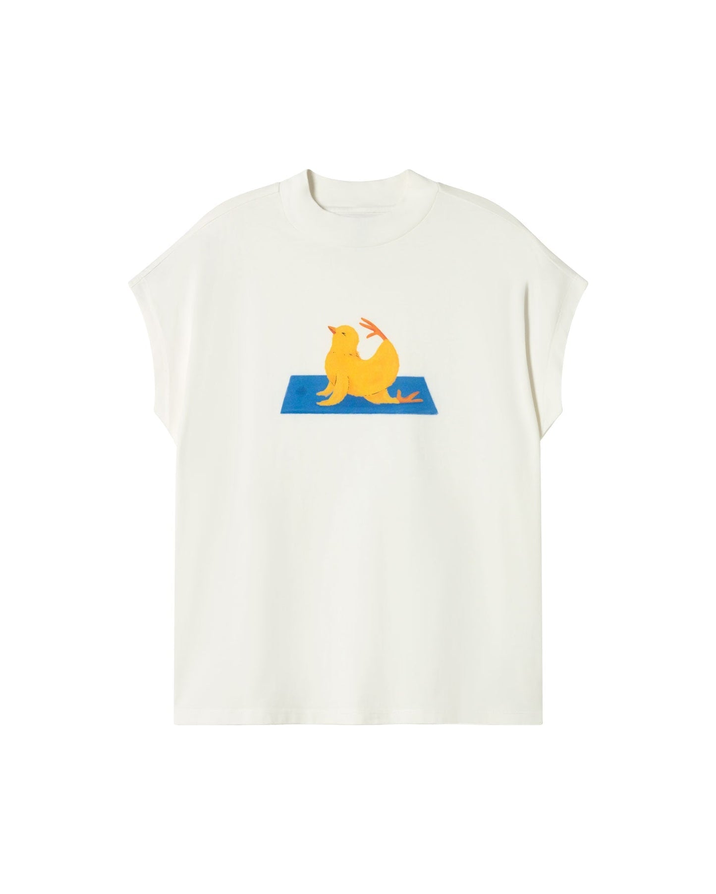 T-shirt imprimé en coton bio | blanc "yogui animal volta tee - white"