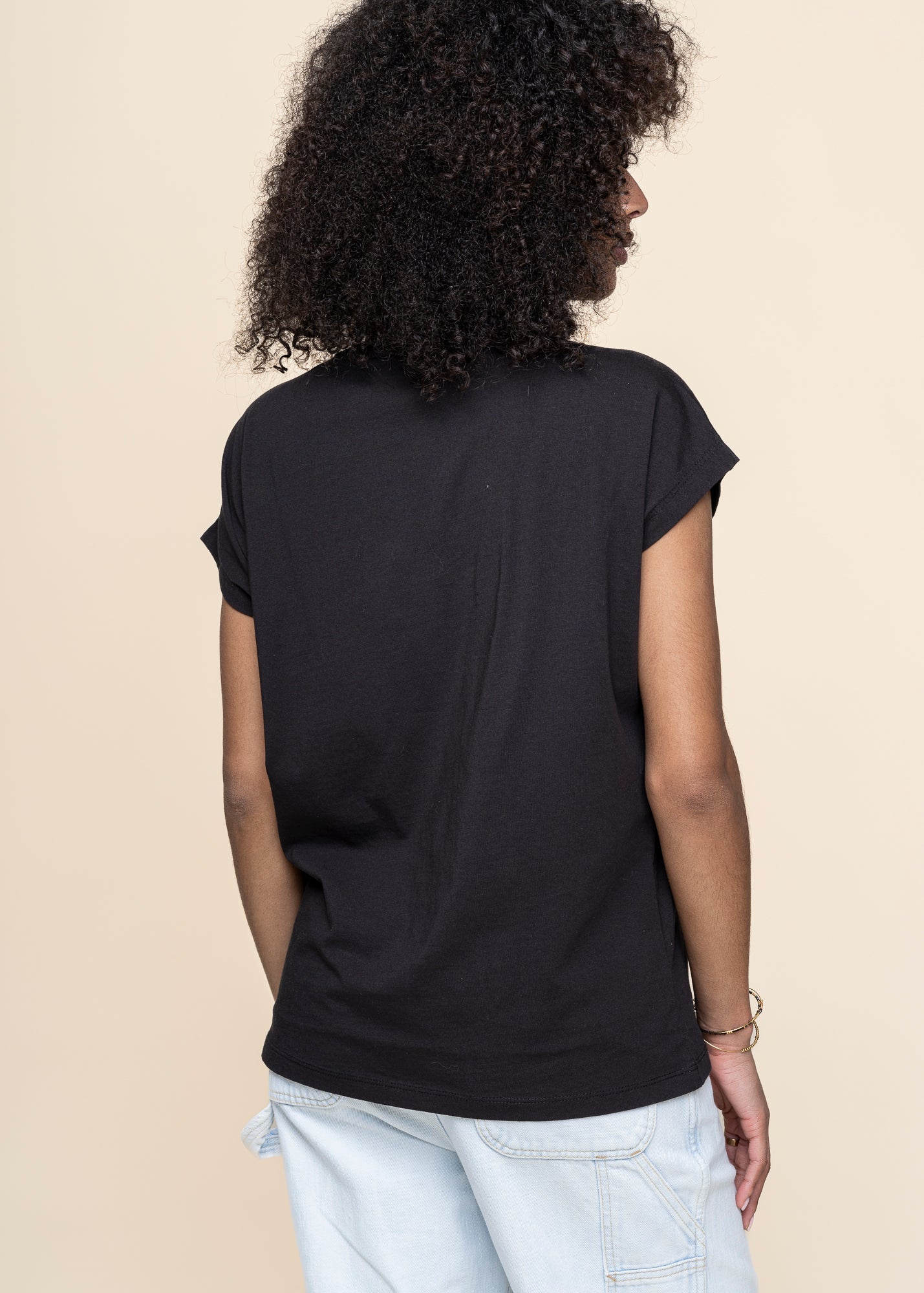 T-shirt en coton biologique | noir "art love black volta tee - black"