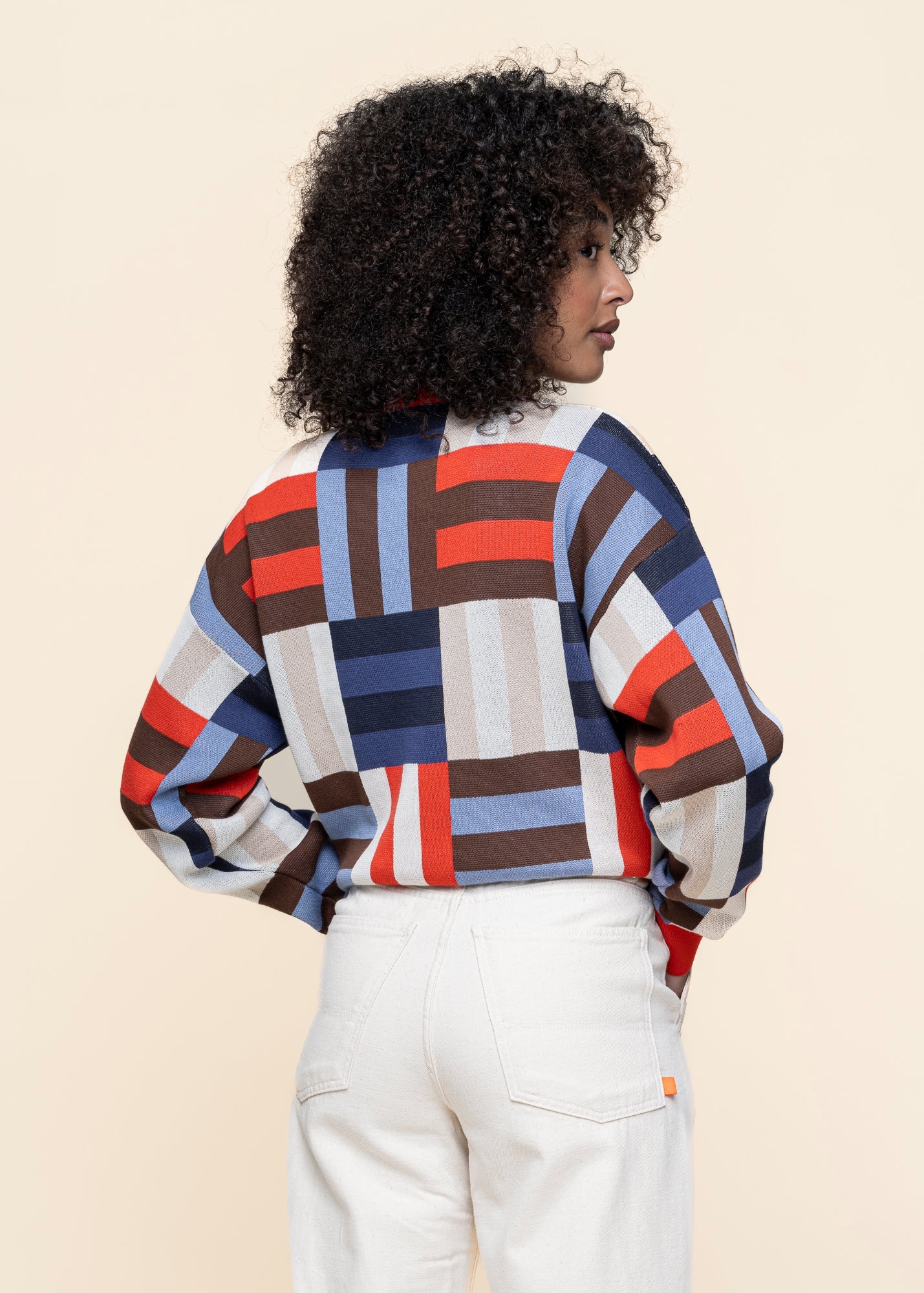 Pull en coton biologique | multicolore "field red philis knit sweater - multicolor"