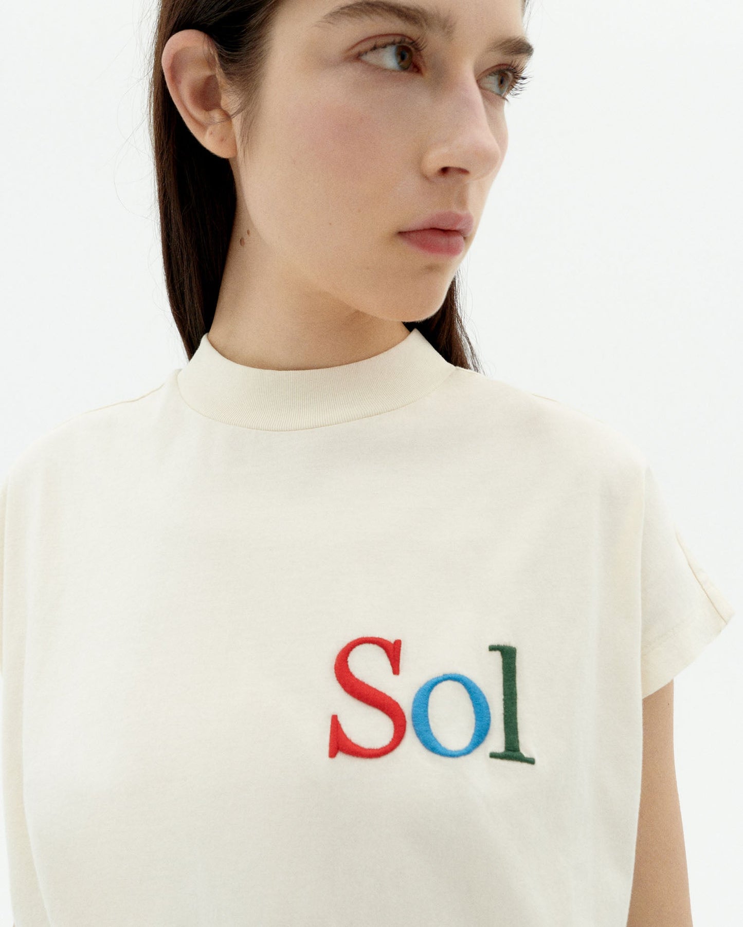 T-shirt ample en coton bio | blanc "sol type white volta tee - white"