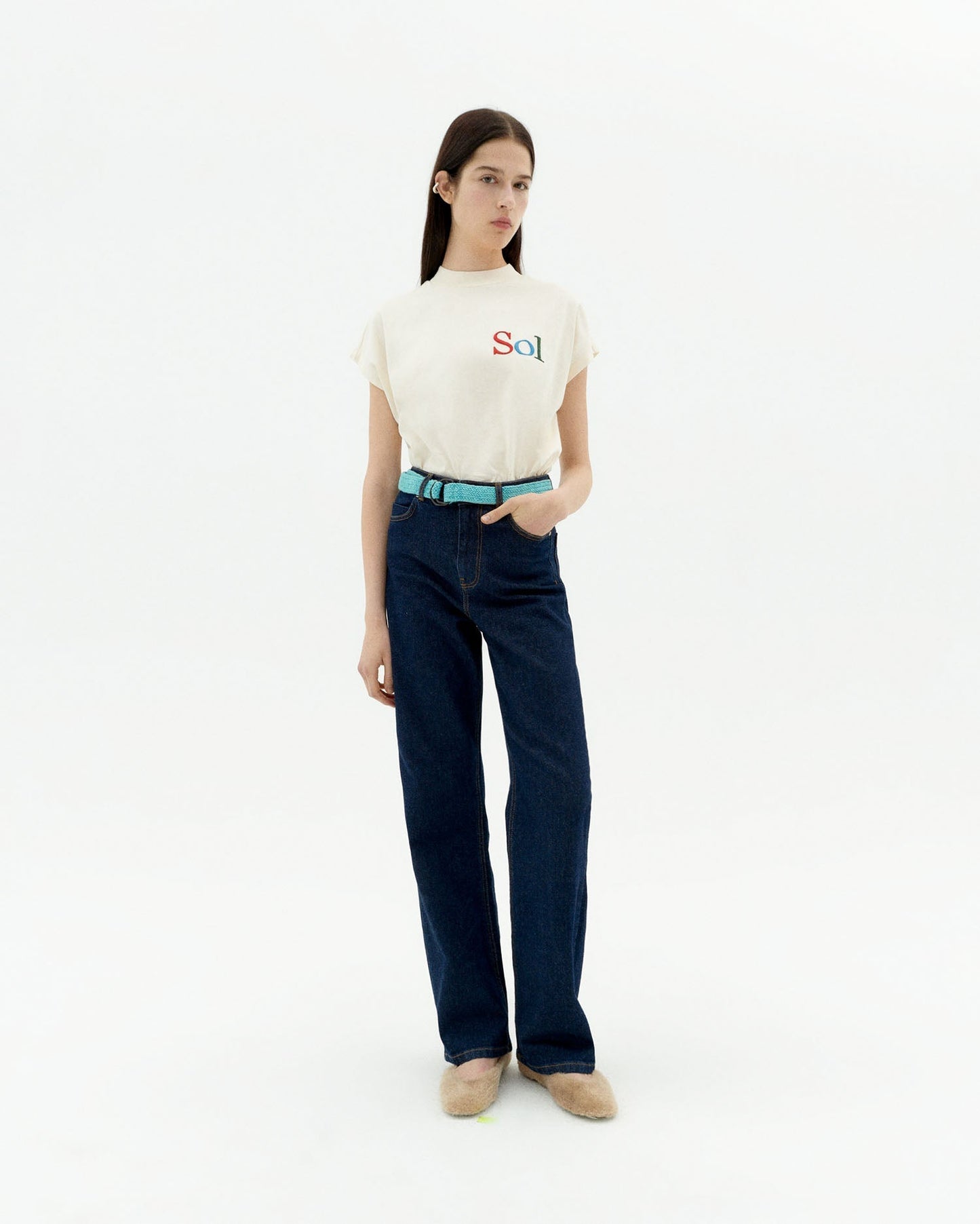 T-shirt ample en coton bio | blanc "sol type white volta tee - white"