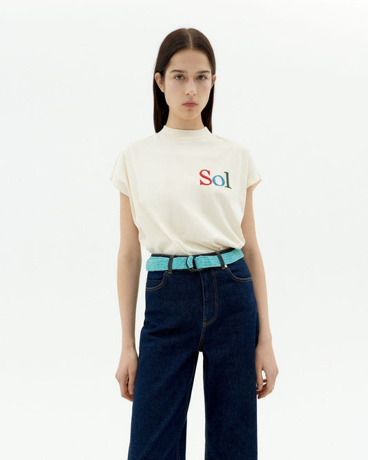 T-shirt ample en coton bio | blanc "sol type white volta tee - white"