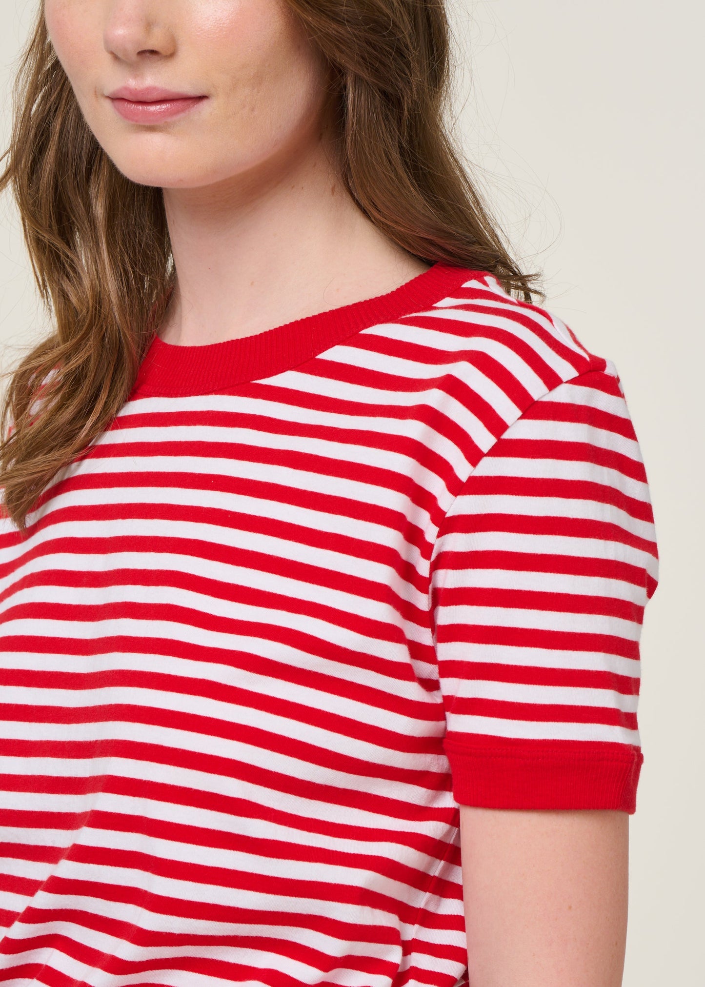 T-shirt rayé en coton biologique | rouge "willy stripes zowi r tee - red"