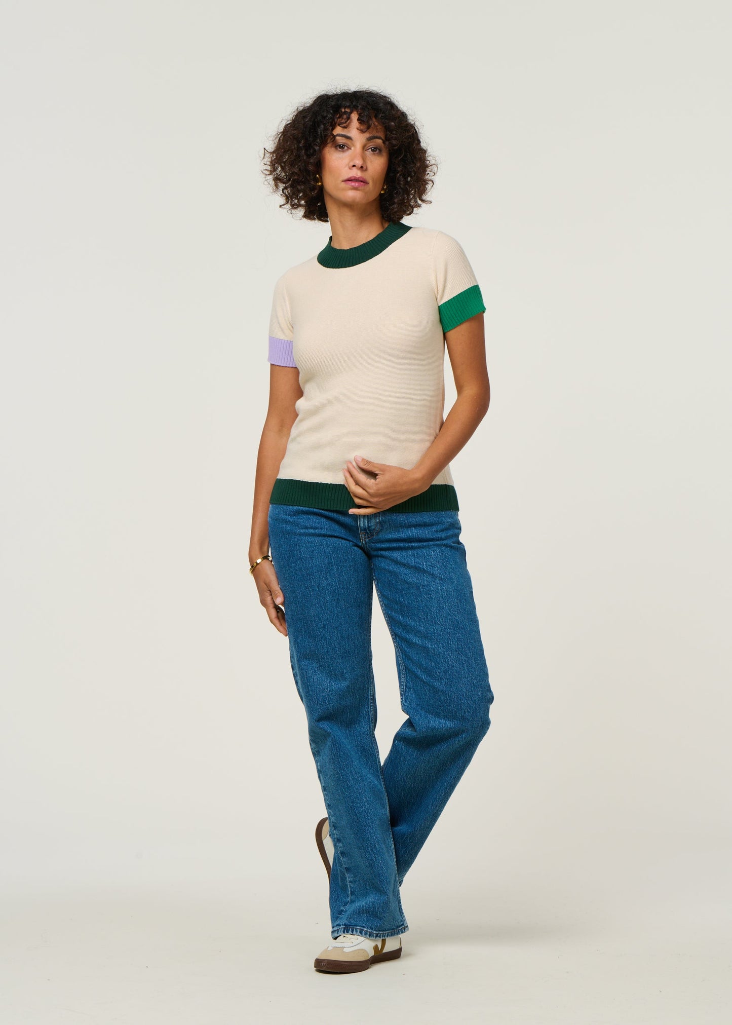 Top maille en coton bio | écru "arhan"