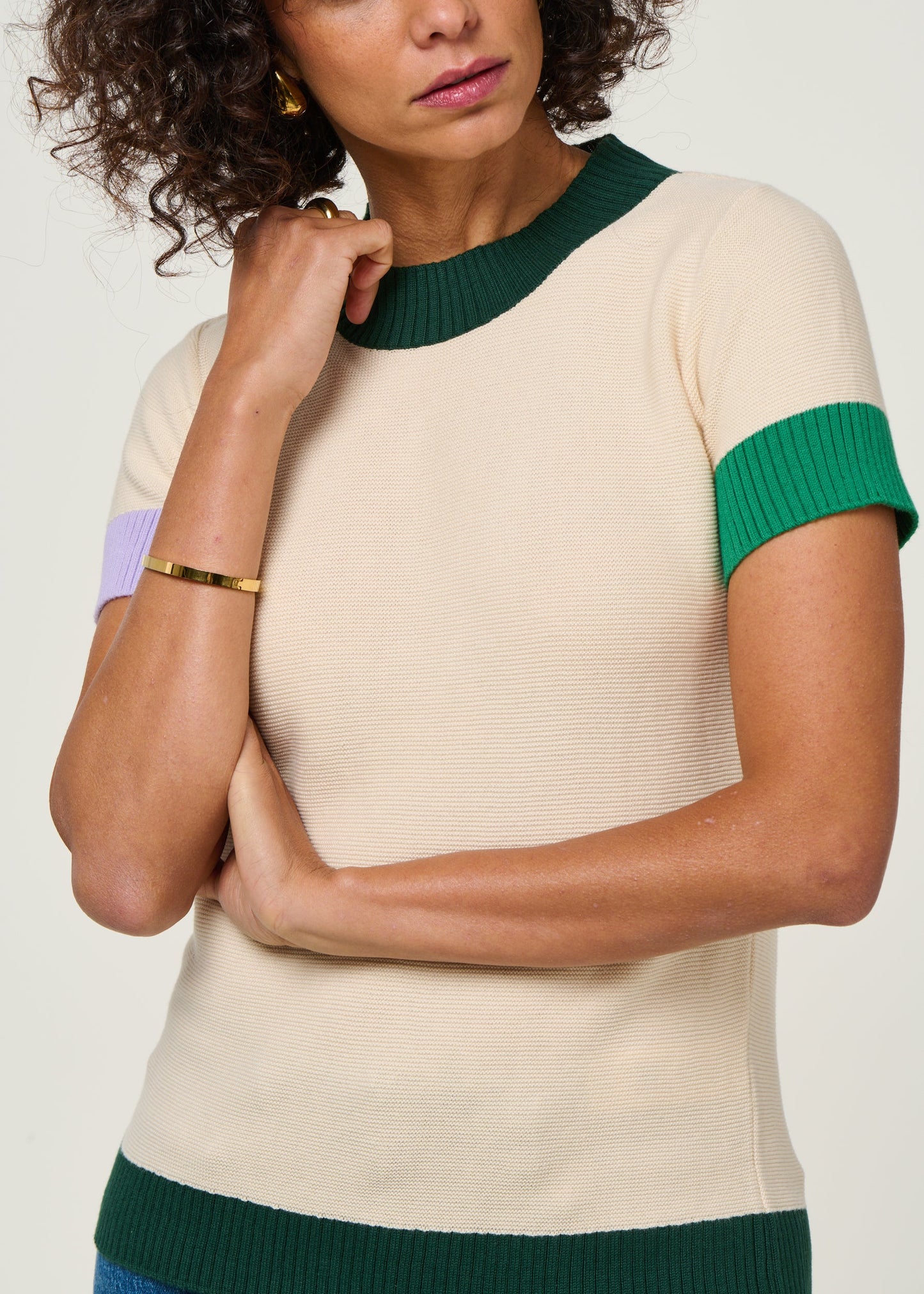 Top maille en coton bio | écru "arhan"
