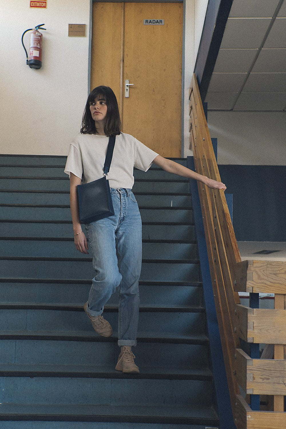 Sac marine en cuir recyclé - book bag