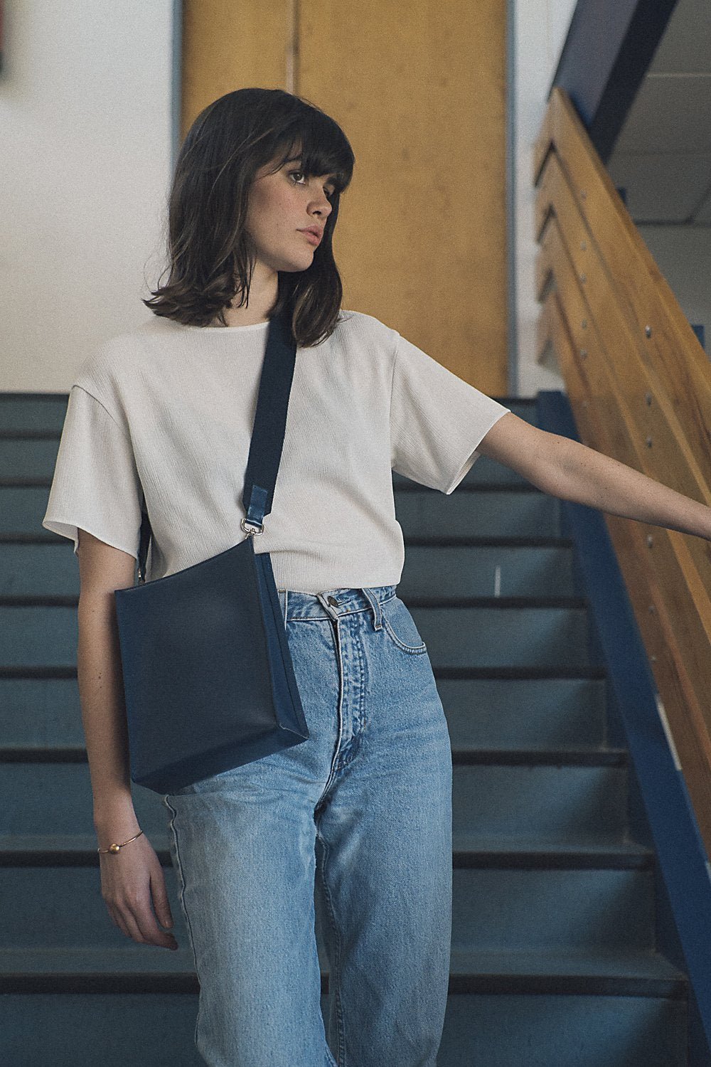 Sac marine en cuir recyclé - book bag