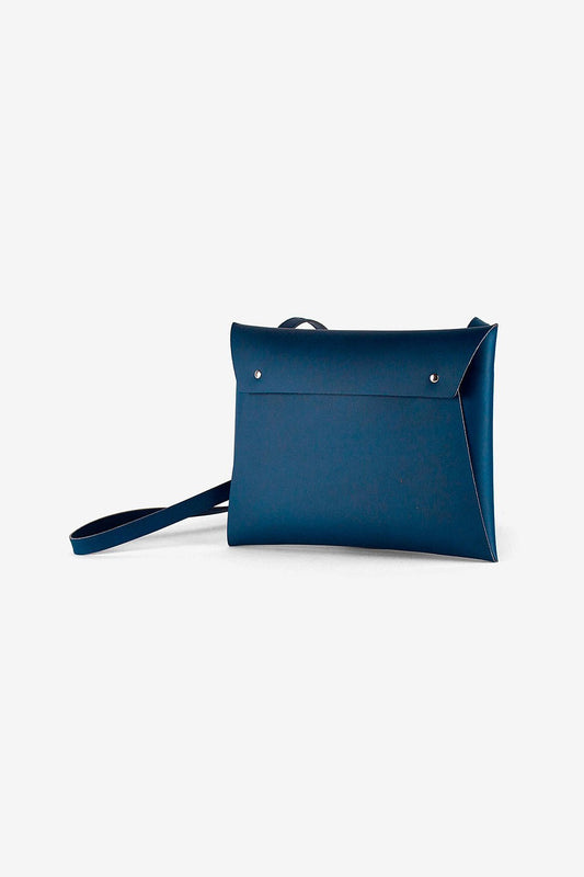 Sac pochette marine en cuir recyclé - Crossbody organizer