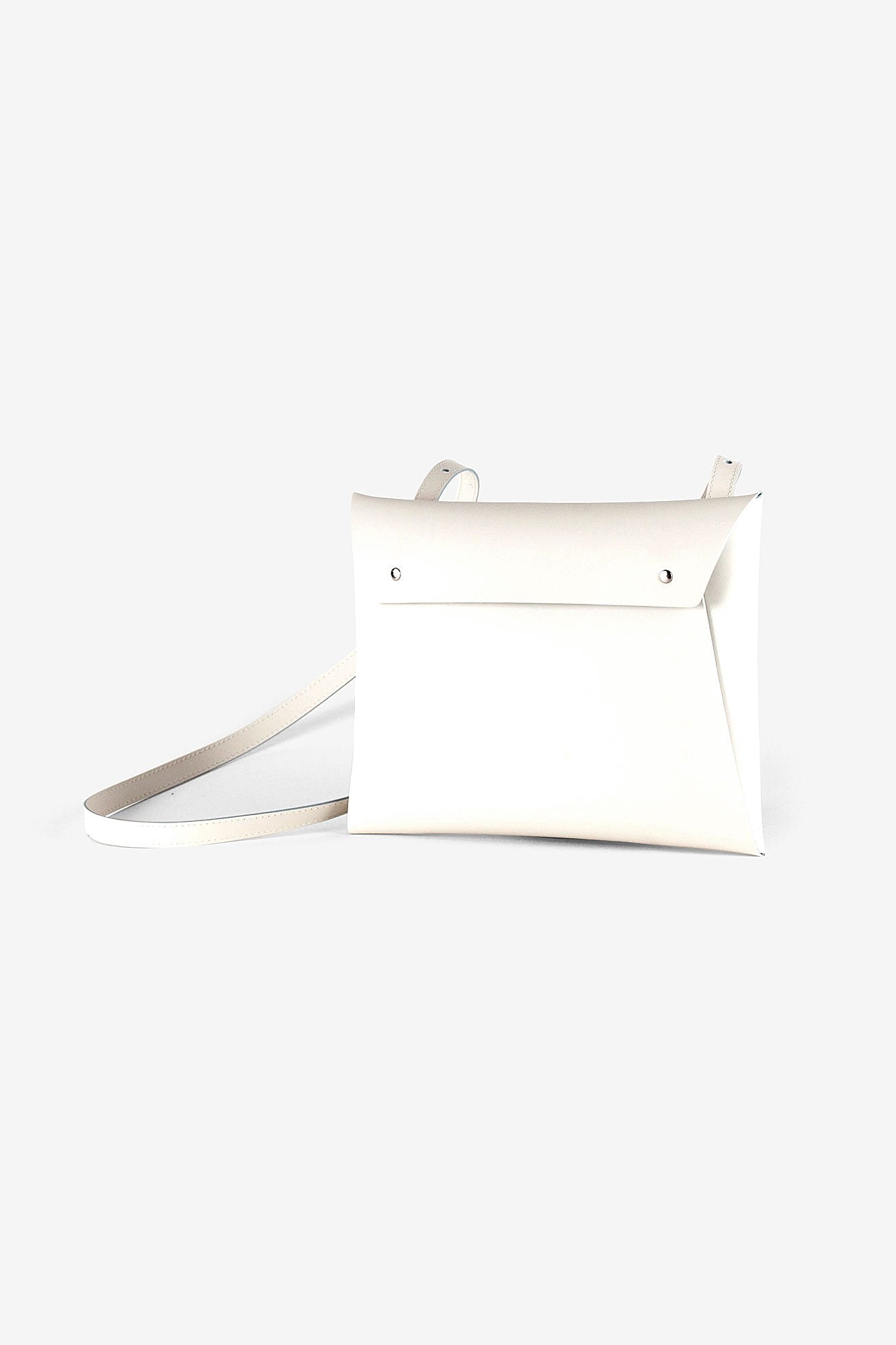 Sac pochette blanc en cuir recyclé - Crossbody organizer