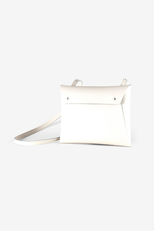 Sac pochette blanc en cuir recyclé - Crossbody organizer