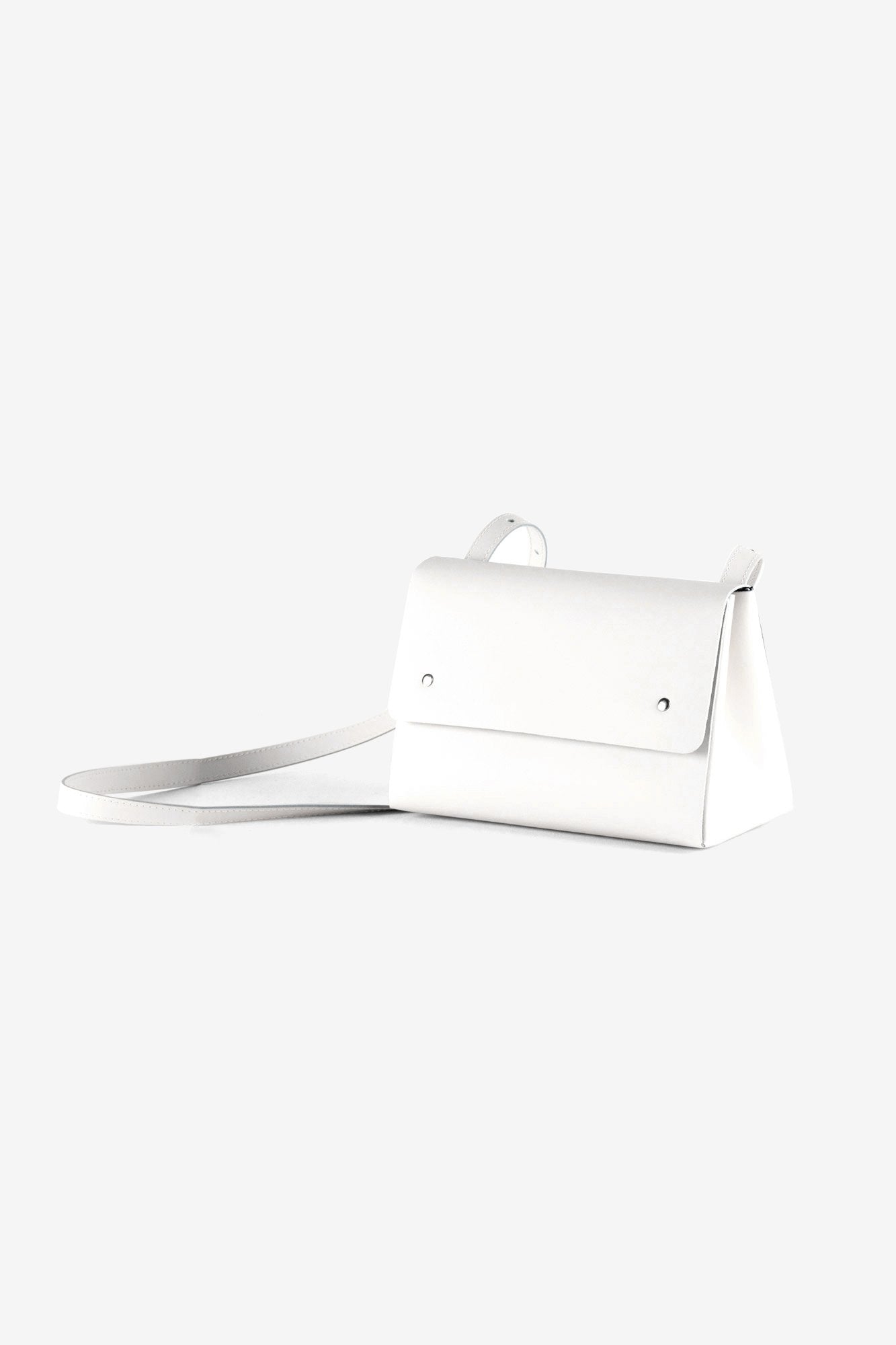 Sac blanc en cuir recyclé - Triangle bucket