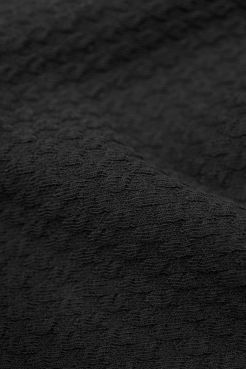 Pull texturé en coton bio | noir "waffle sweatshirt black"