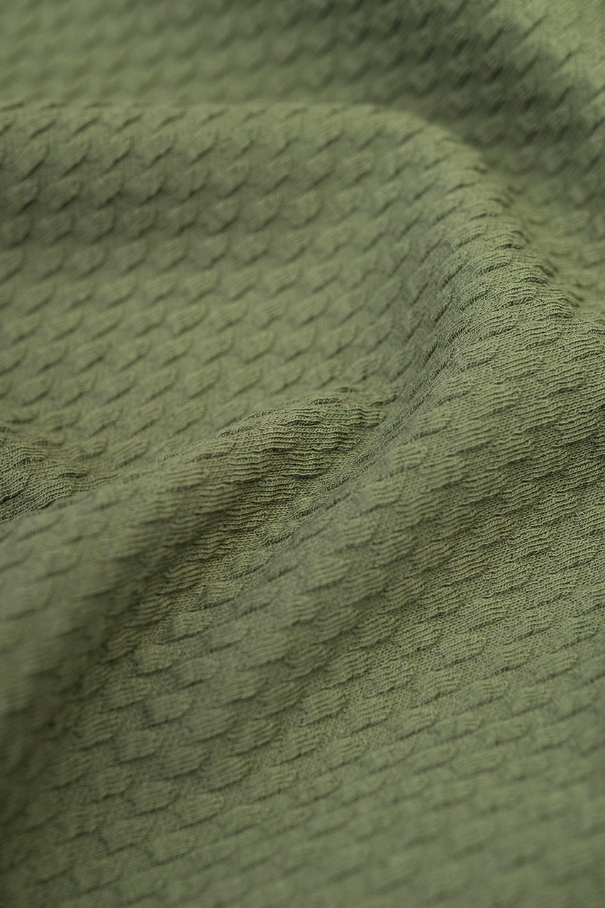 Pull texturé en coton bio | vert "waffle sweatshirt forest green"