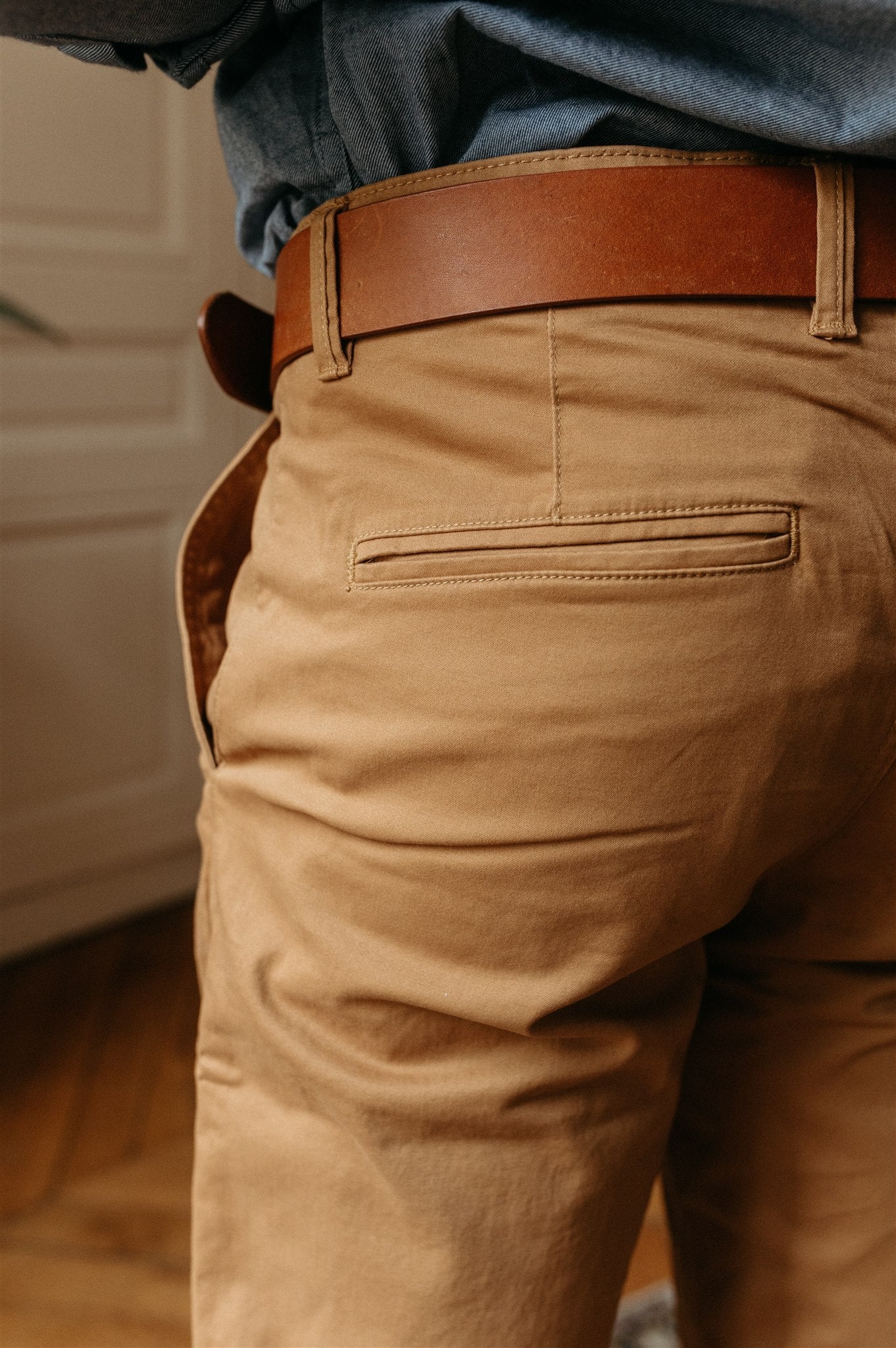 Chino slim marron en coton biologique - luca slim twill chino brown sugar
