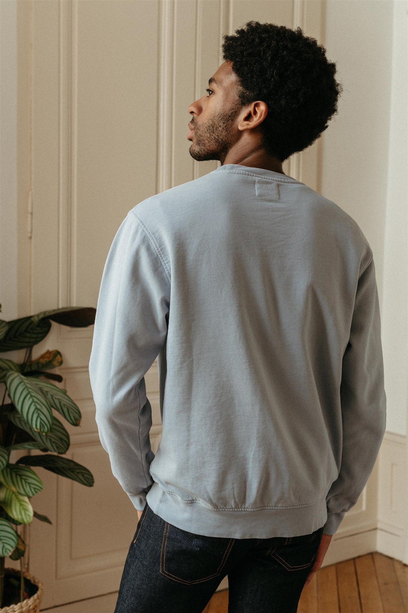 Sweat en coton bio | bleu "Powder Blue"