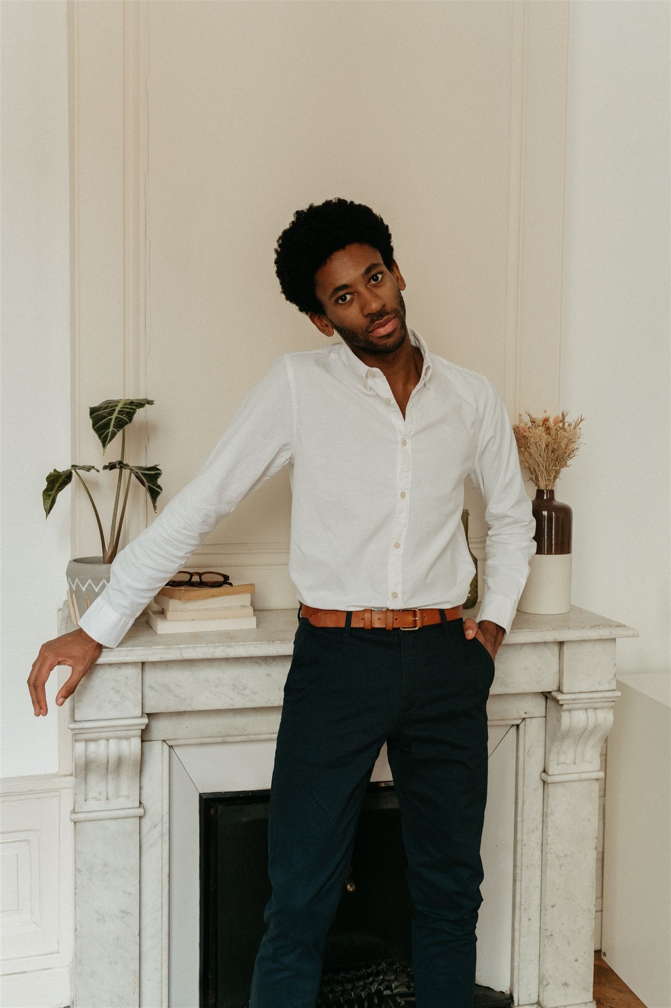Chemise en coton bio | Blanc "Oxford shirt bright white"