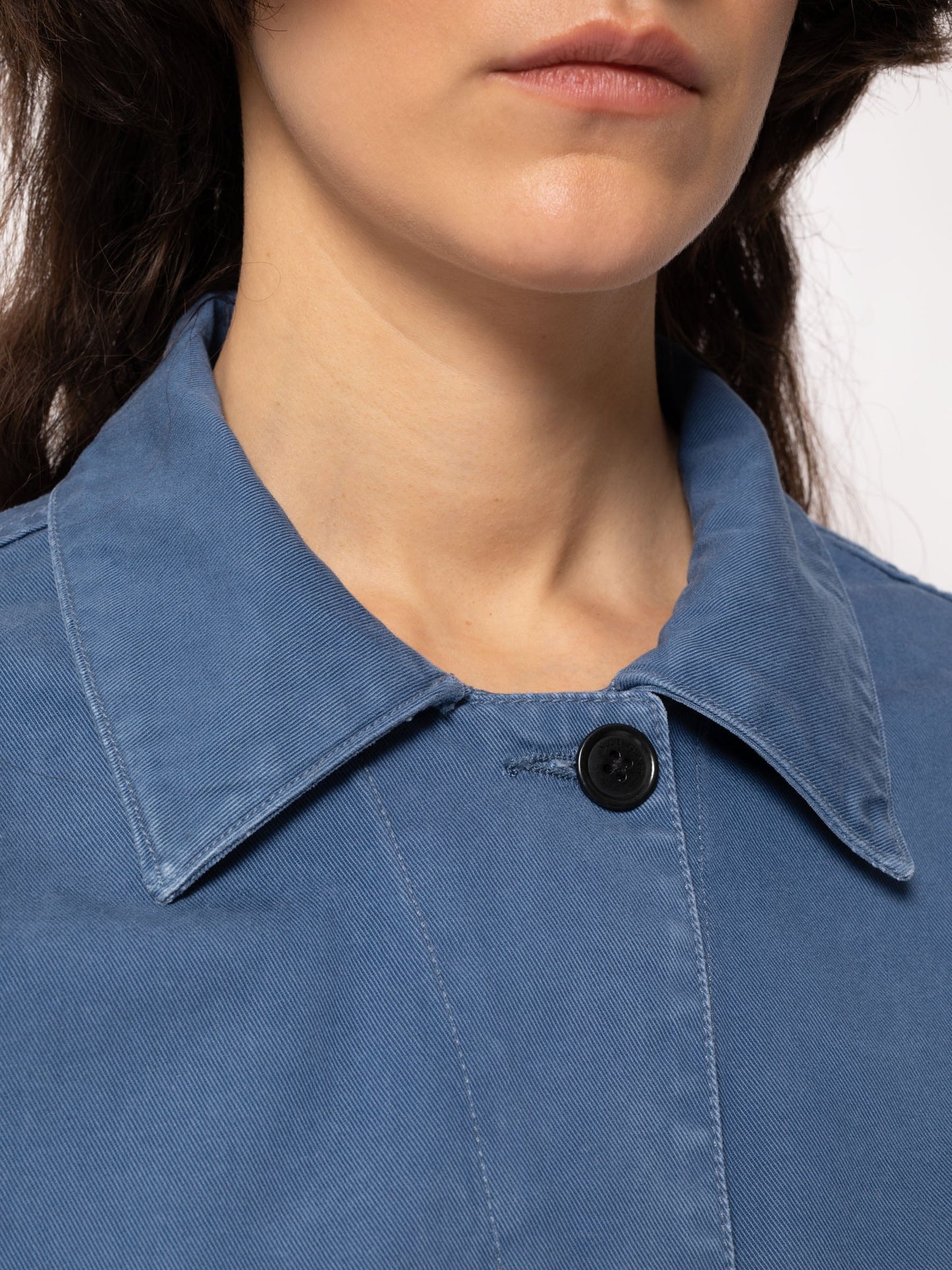 Veste bleu de travail en coton bio - Weronica Jacket Twill Blue