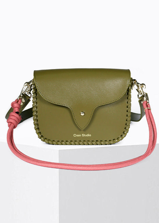 Sac à main en cuir certifié | "west - khaki"