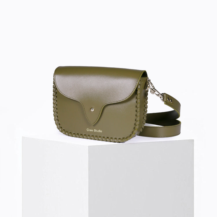 Sac à main en cuir certifié | "west - khaki"