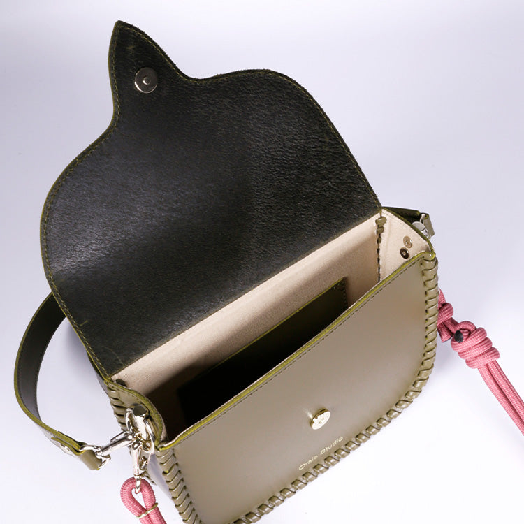 Sac à main en cuir certifié | "west - khaki"