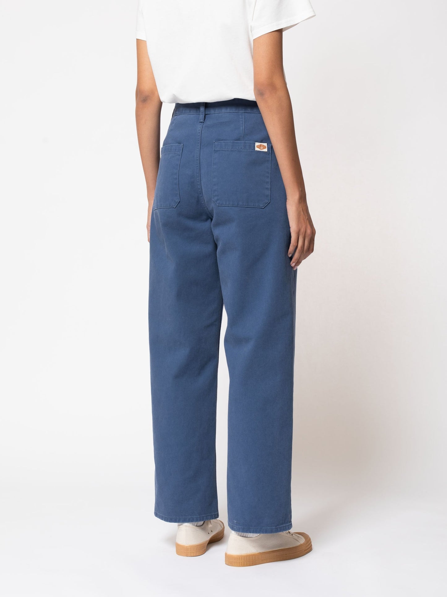 Pantalon ample style bleu de travail en coton bio - Willa Pants Twill Blue