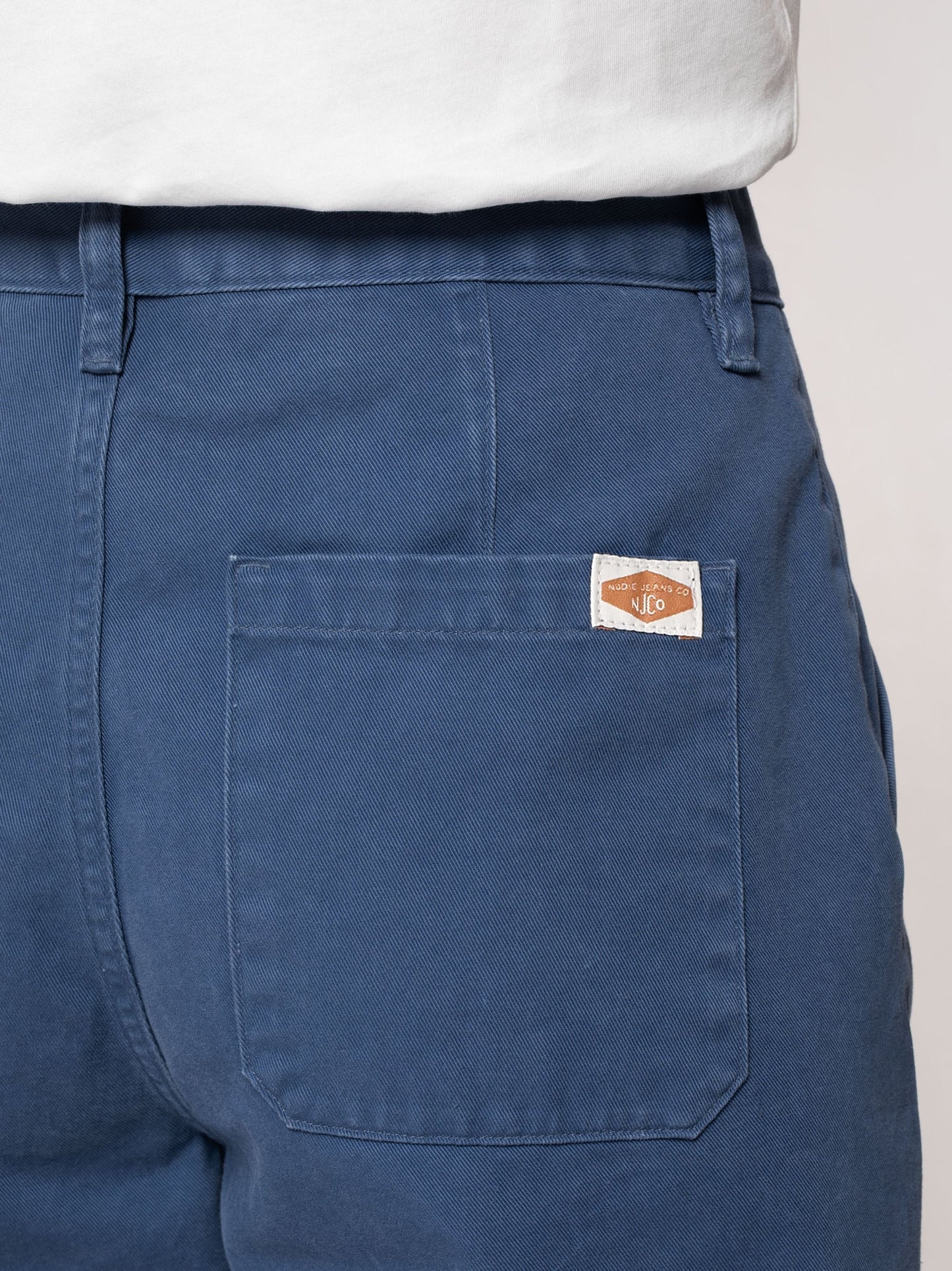 Pantalon ample style bleu de travail en coton bio - Willa Pants Twill Blue