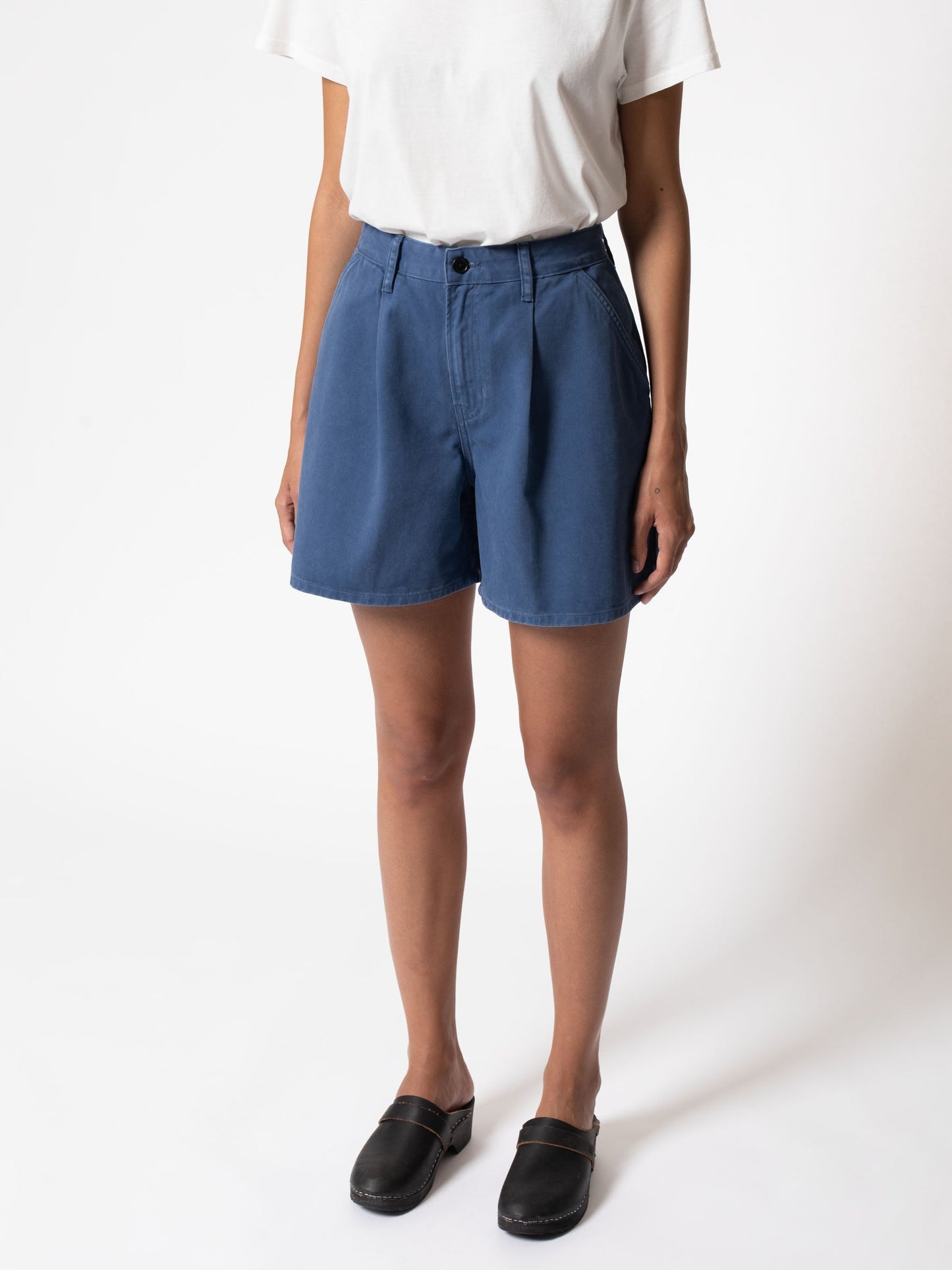 Short ample bleu en coton bio - Wiola Shorts Twill Blue