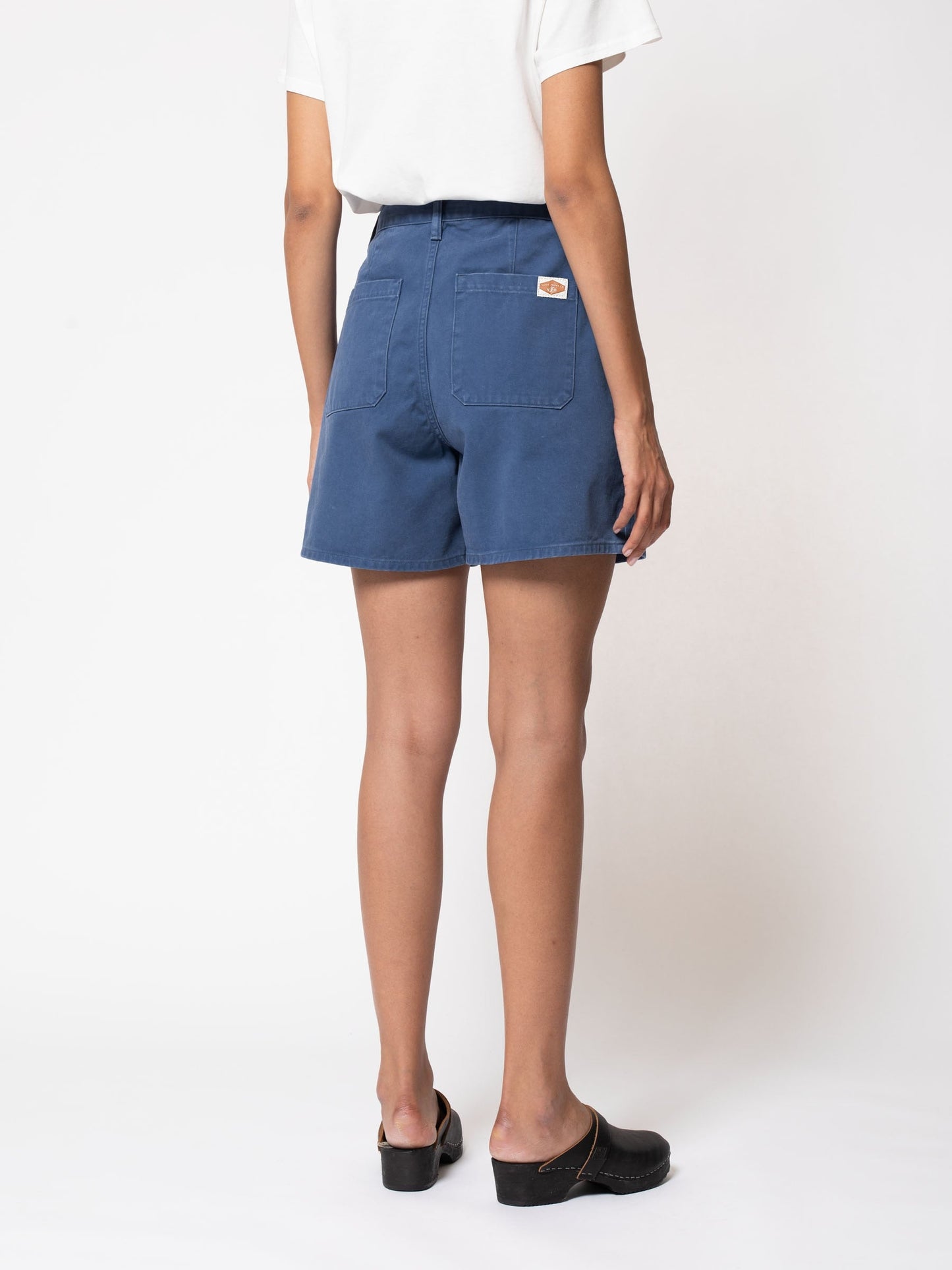 Short ample bleu en coton bio - Wiola Shorts Twill Blue