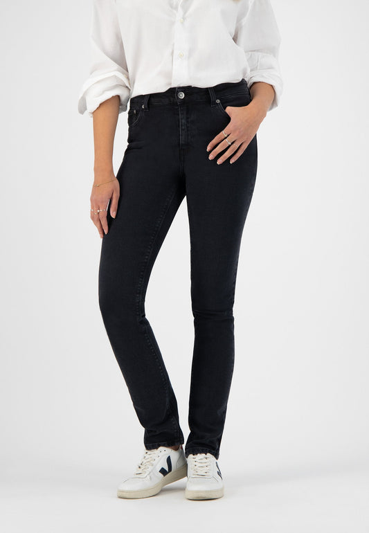 Jean slim en coton bio et recyclé | noir "Regular Swan stone black"