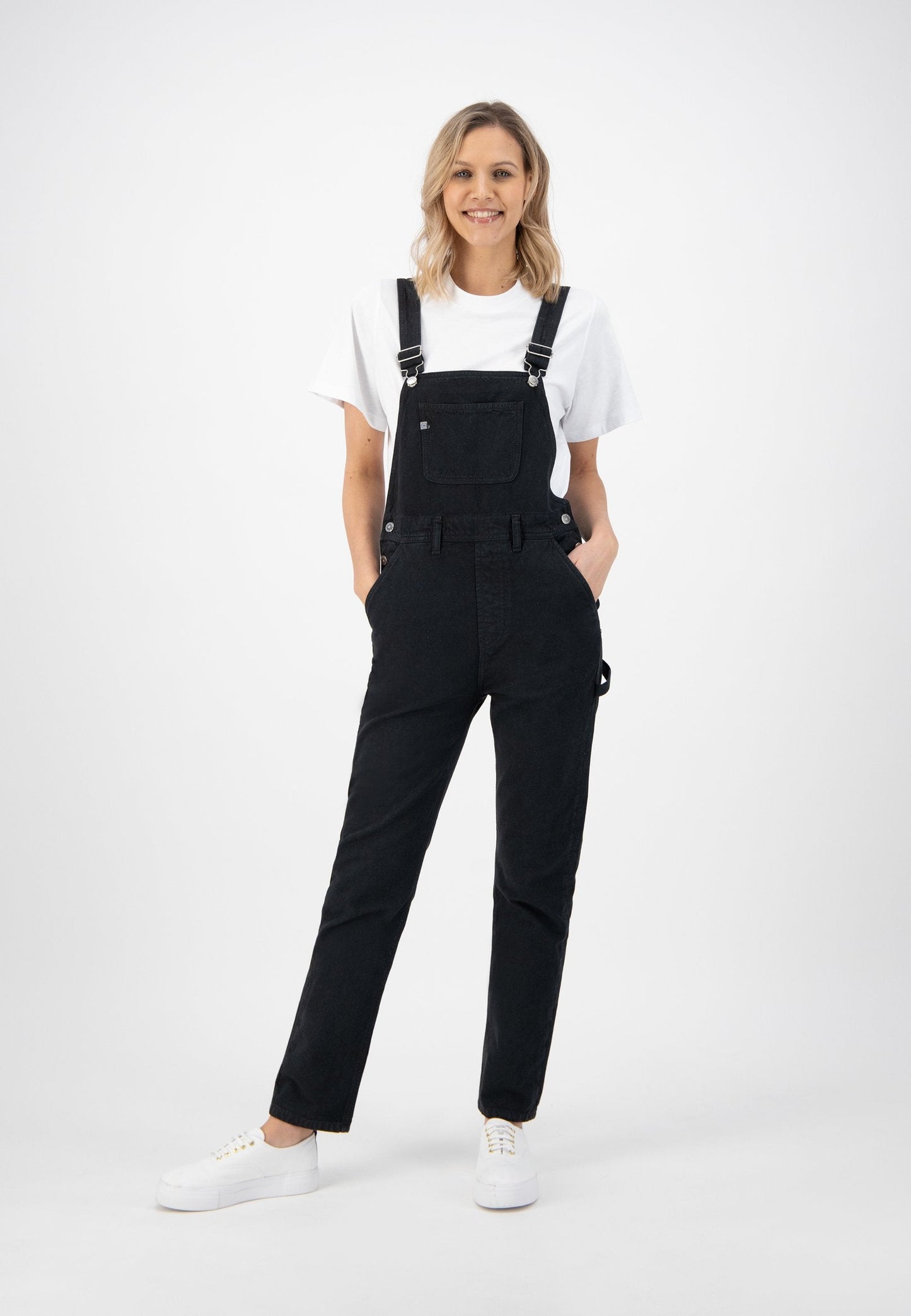 Salopette noire en coton bio - Jenn Dungaree dip black