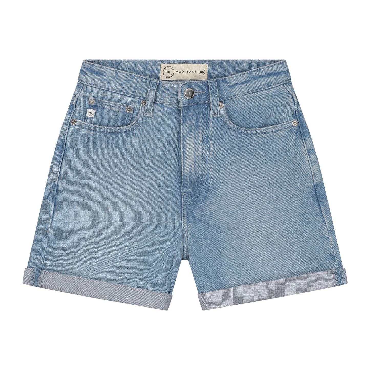 Short en coton bio et recyclé | Bleu clair délavé "marilyn short sun stone"