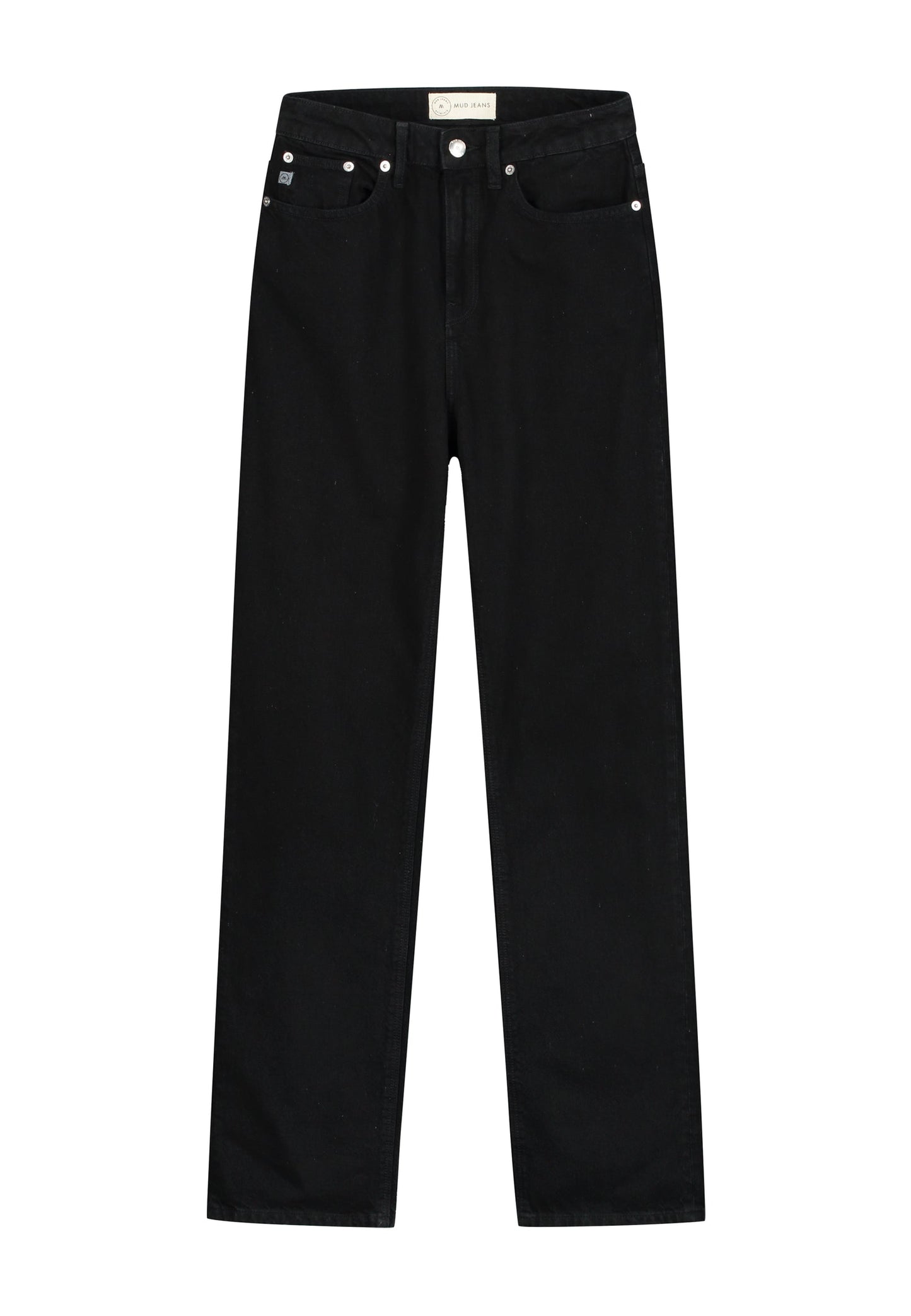 Jean droit en coton bio et coton recyclé | noir "Relax Rose dip black"