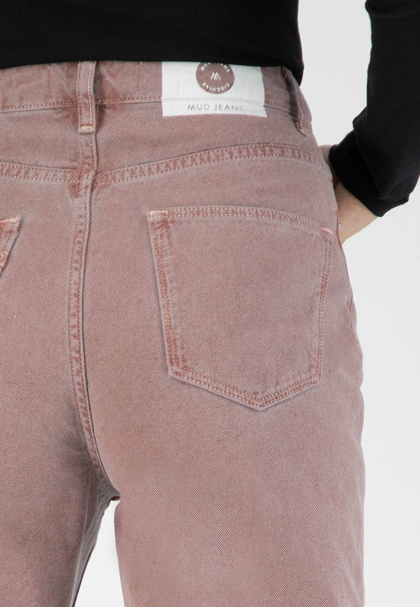 Jean droit rose minéral en coton bio et coton recyclé - Relax Rose