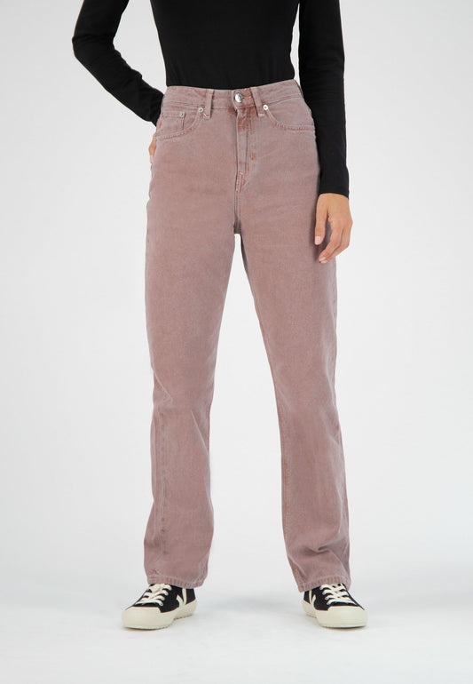 Jean droit rose minéral en coton bio et coton recyclé - Relax Rose