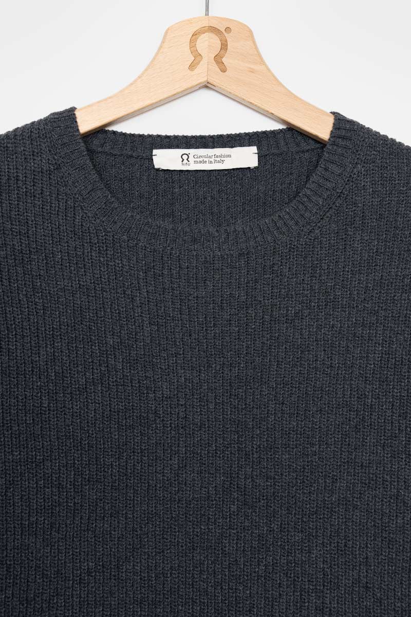 Pull en coton bio et recyclé | gris "maglia donna cotone rigenerato olga"