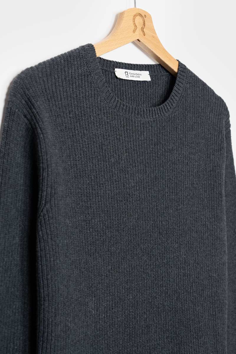 Pull en coton bio et recyclé | gris "maglia donna cotone rigenerato olga"