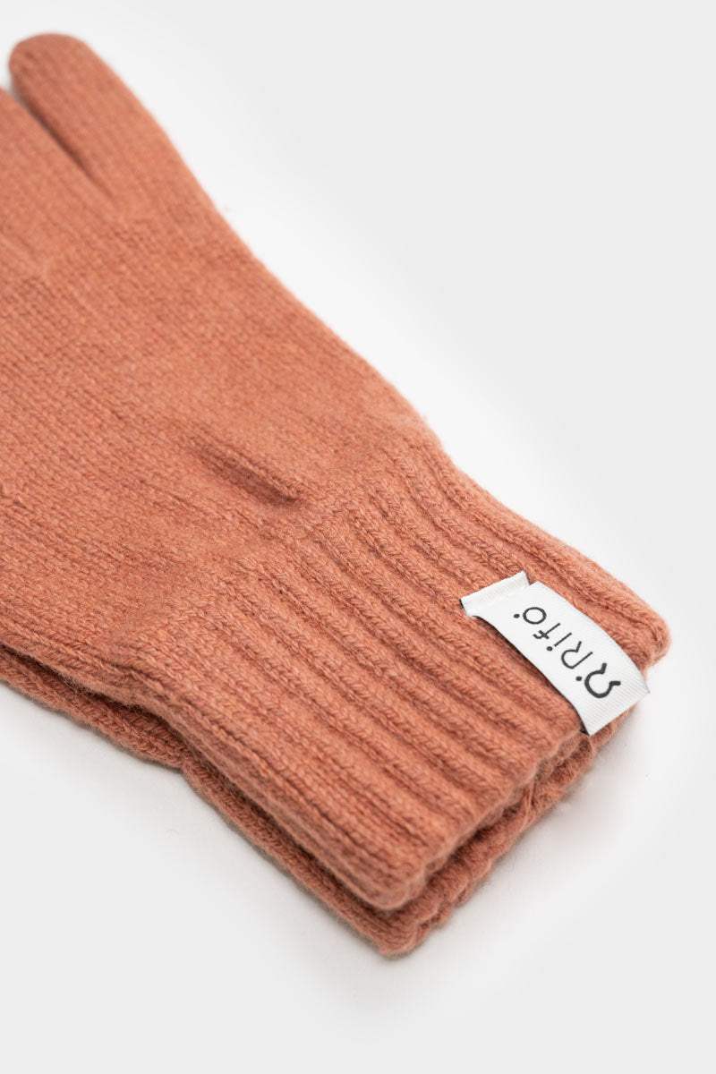 Gants femme en cachemire recyclé | rose "guanti anita pink pompelmo"