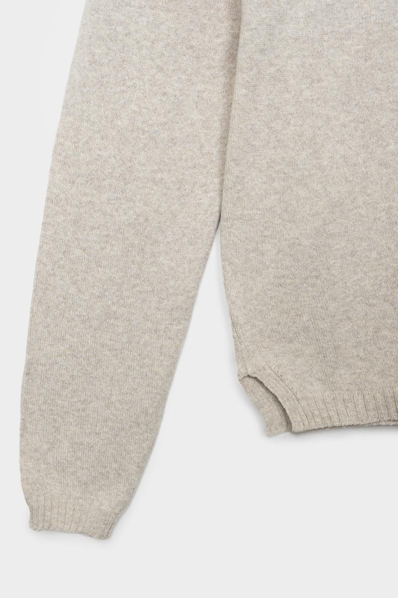 Pull col v en coton bio et recyclé | beige "maglia donna cotone rigenerato arianna"