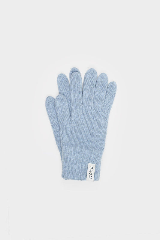 Gants femme en cachemire recyclé | bleu "guanti anita - azzurro polvere"