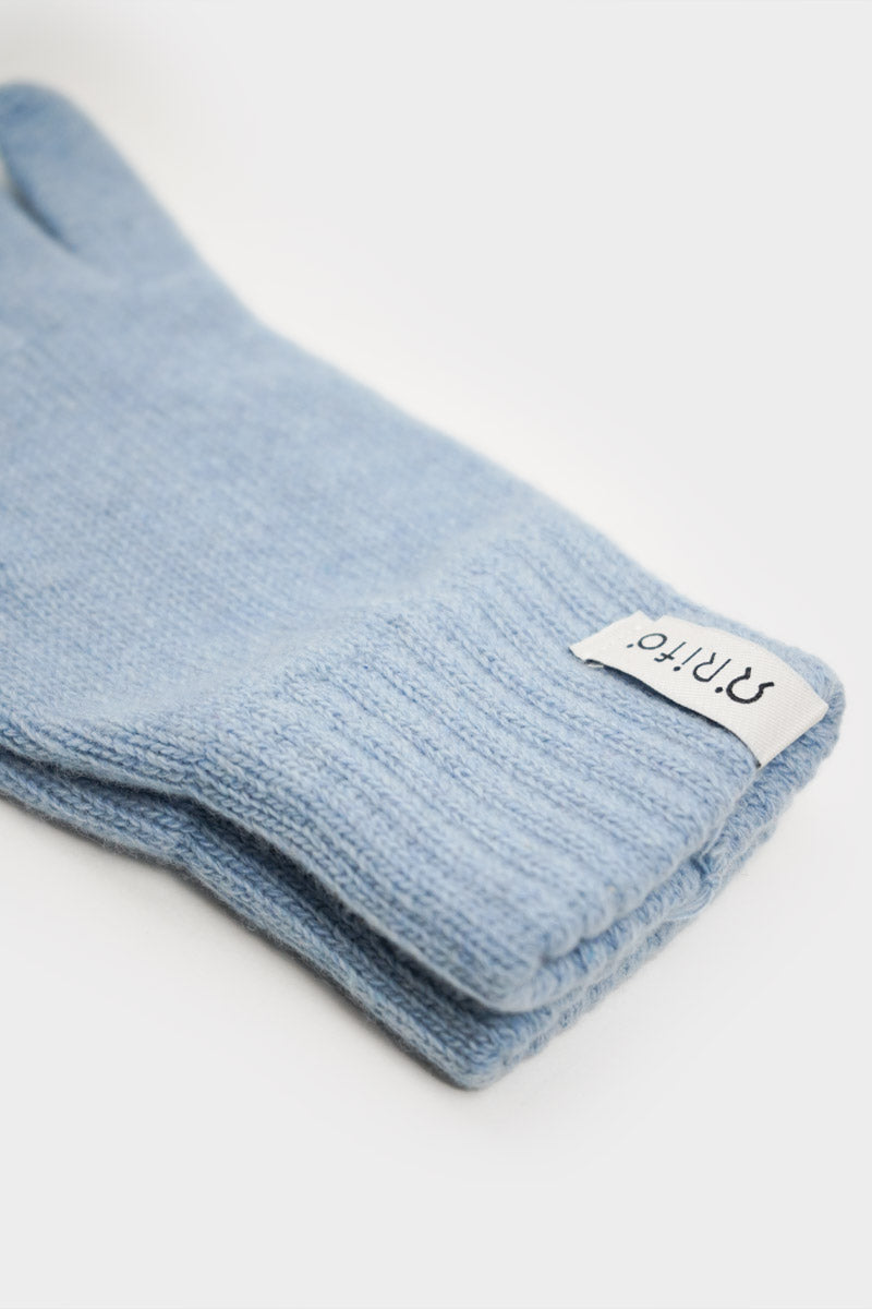 Gants femme en cachemire recyclé | bleu "guanti anita - azzurro polvere"